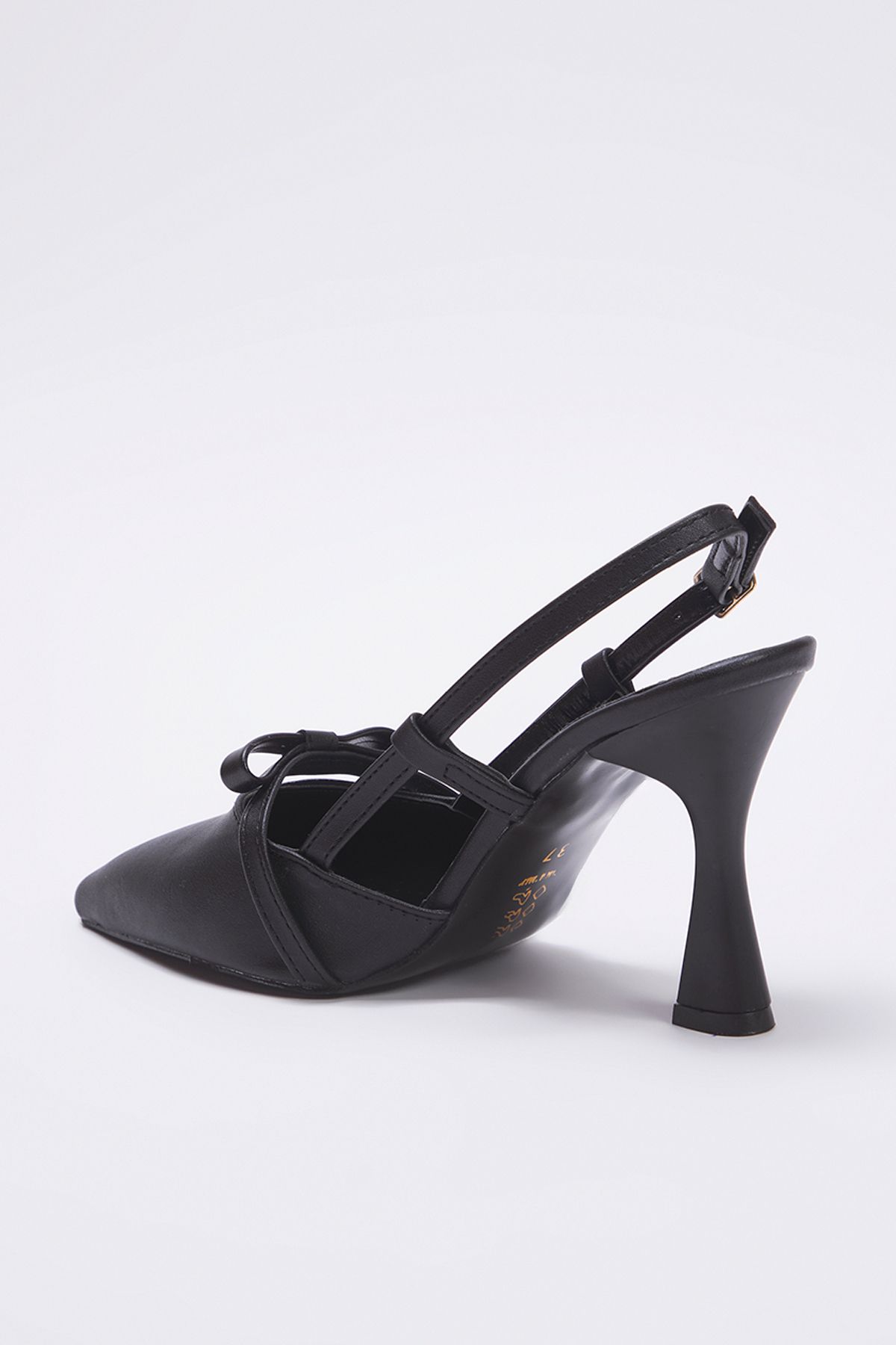 TRENDYOL SHOES-Schwarze Schleife mit detailliertem, spitzem Zehenbereich, klassische Damenschuhe mit Absatz TAKSS25TO00076 4