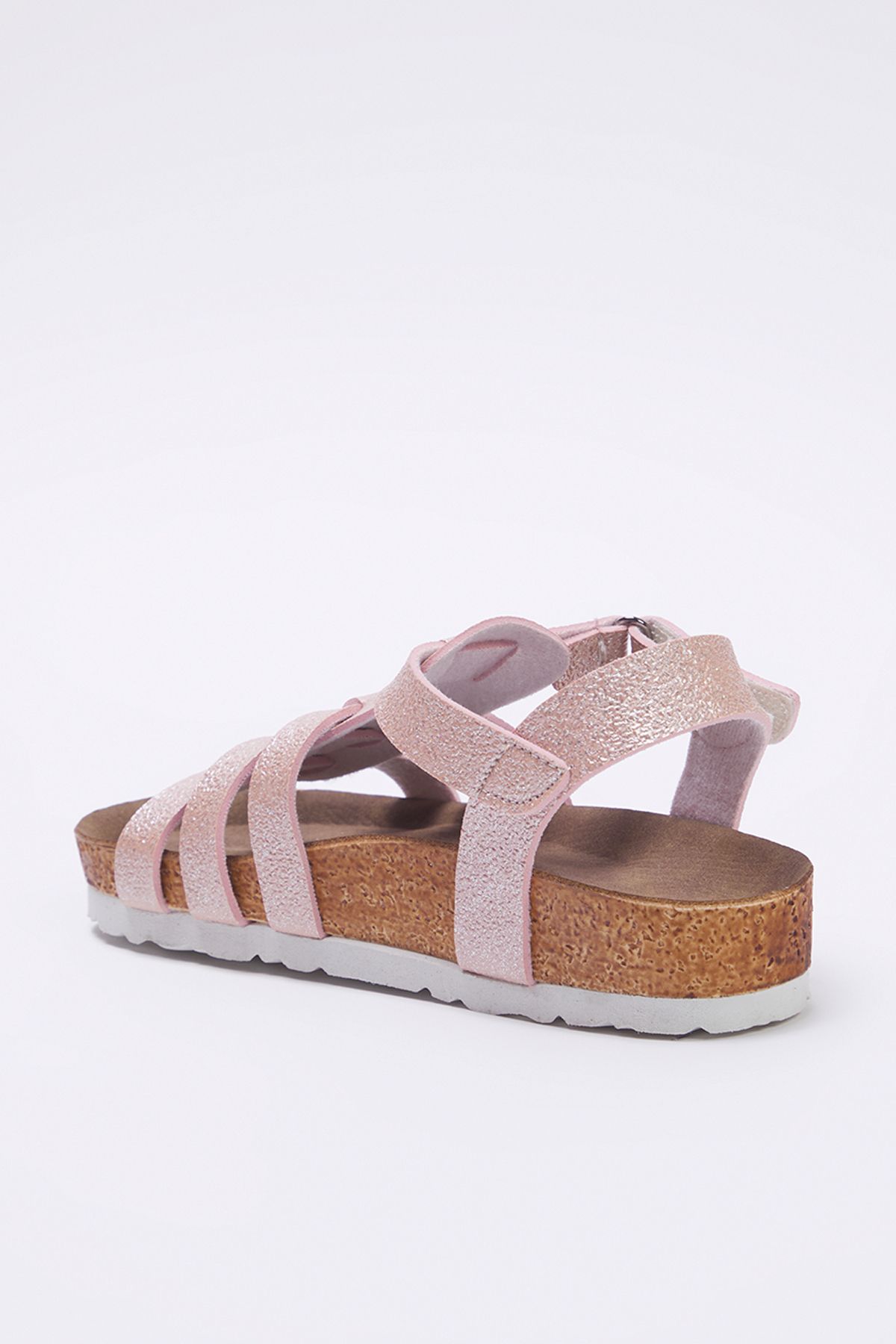TRENDYOL SHOES-Rózsaszín fényes tépőzáras nagy/kis lányok gyerek gyerek szandál TAKSS25SD00012 4