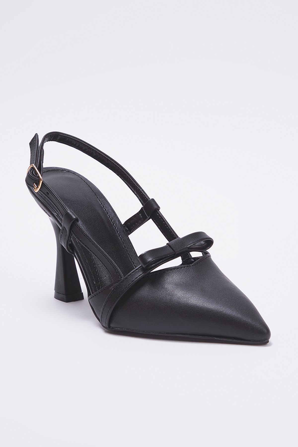 TRENDYOL SHOES-Schwarze Schleife mit detailliertem, spitzem Zehenbereich, klassische Damenschuhe mit Absatz TAKSS25TO00076 3