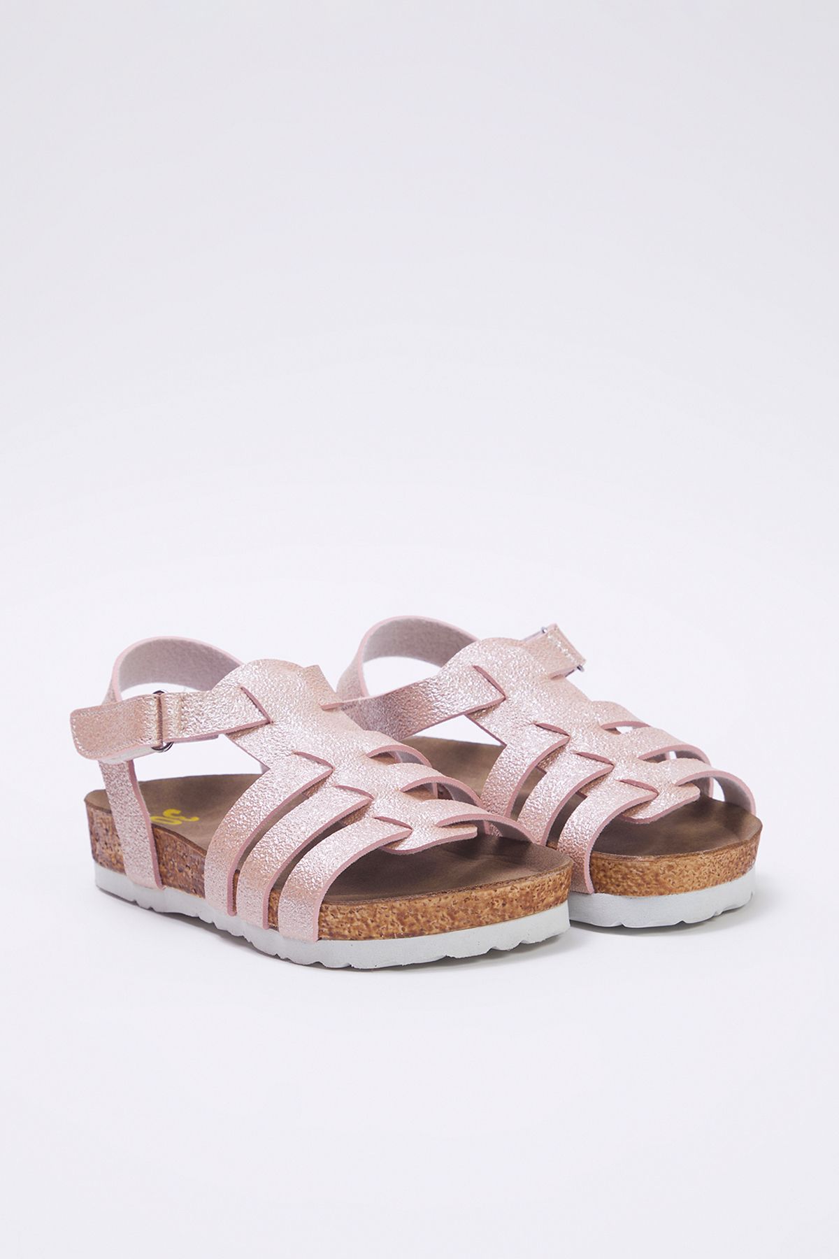 TRENDYOL SHOES-Rózsaszín fényes tépőzáras nagy/kis lányok gyerek gyerek szandál TAKSS25SD00012 3