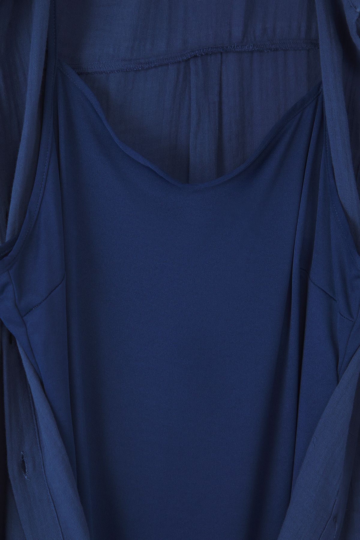 Trendyol Curve-Navy Blue Muslin 100% Cotton Woven Large Size Shirt Dress Tbbss25Ah00171 6
