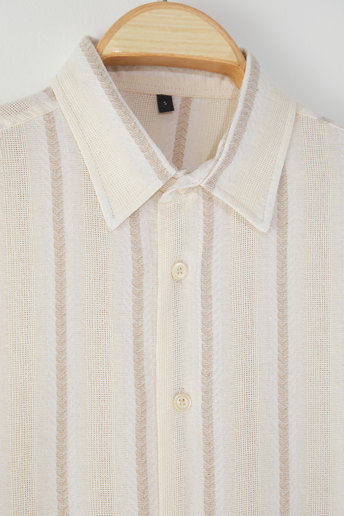 Trendyolmilla  Ekru Regular Düşük Omuz Pamuklu Gömlek TMNSS25GO00071 - Görsel 2