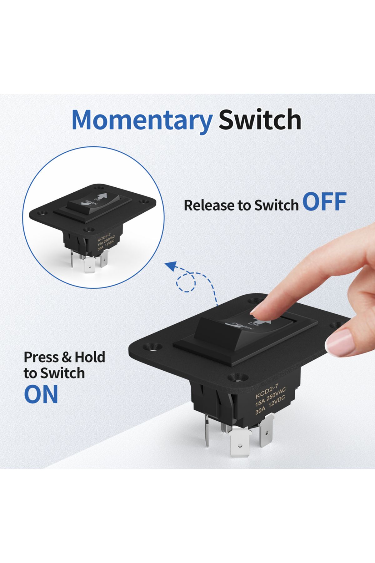 Daiertek-Up Down Momentary Reverse Polarity Switch 12v 30a Dpdt Polarity Reversing Switch Rv Powe... 5