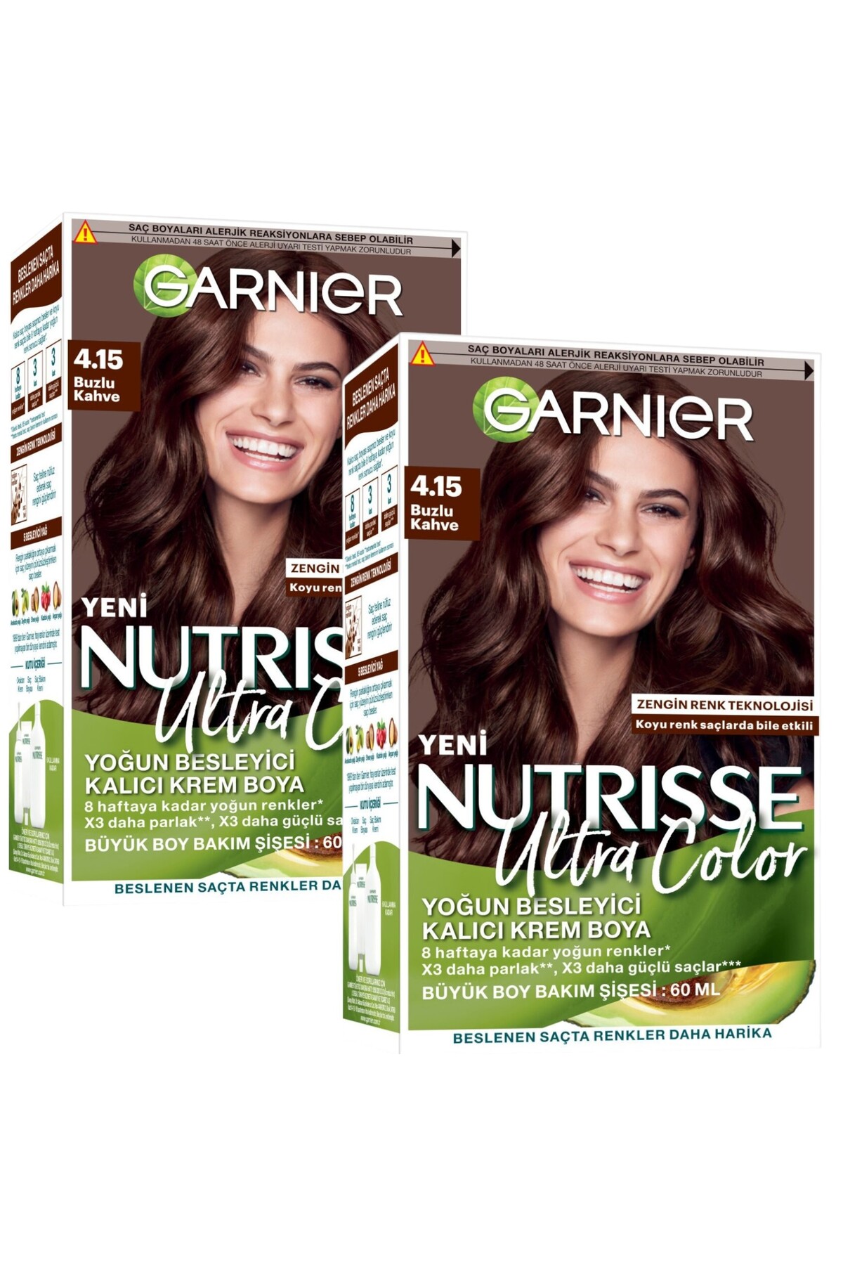 Garnier Nutrisse Ultra Color 4.15 Buzlu Kahve 2 Adet — قهوه‌ای