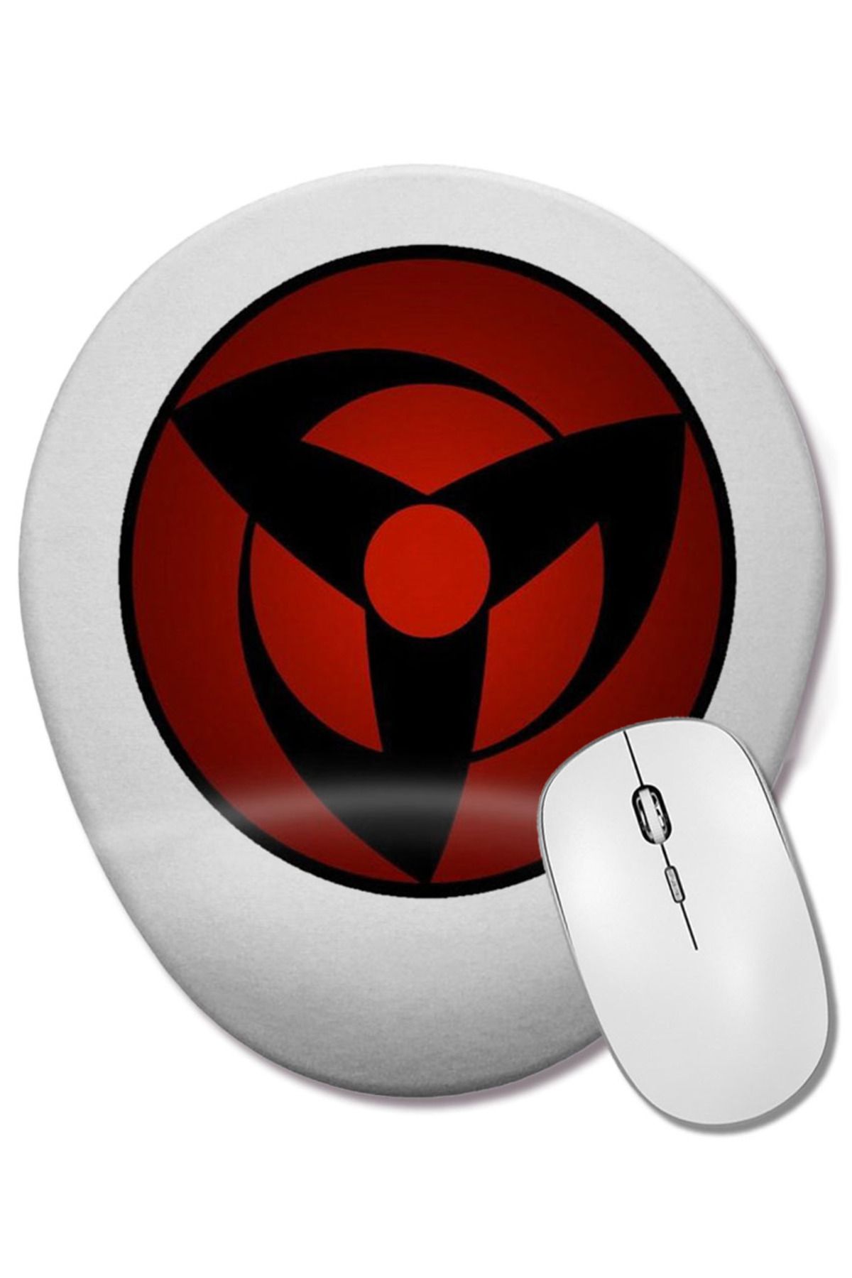 BASKI DÜNYASI-Mangekyou Sharingan Oval Mouse Pad with Wrist Support 1