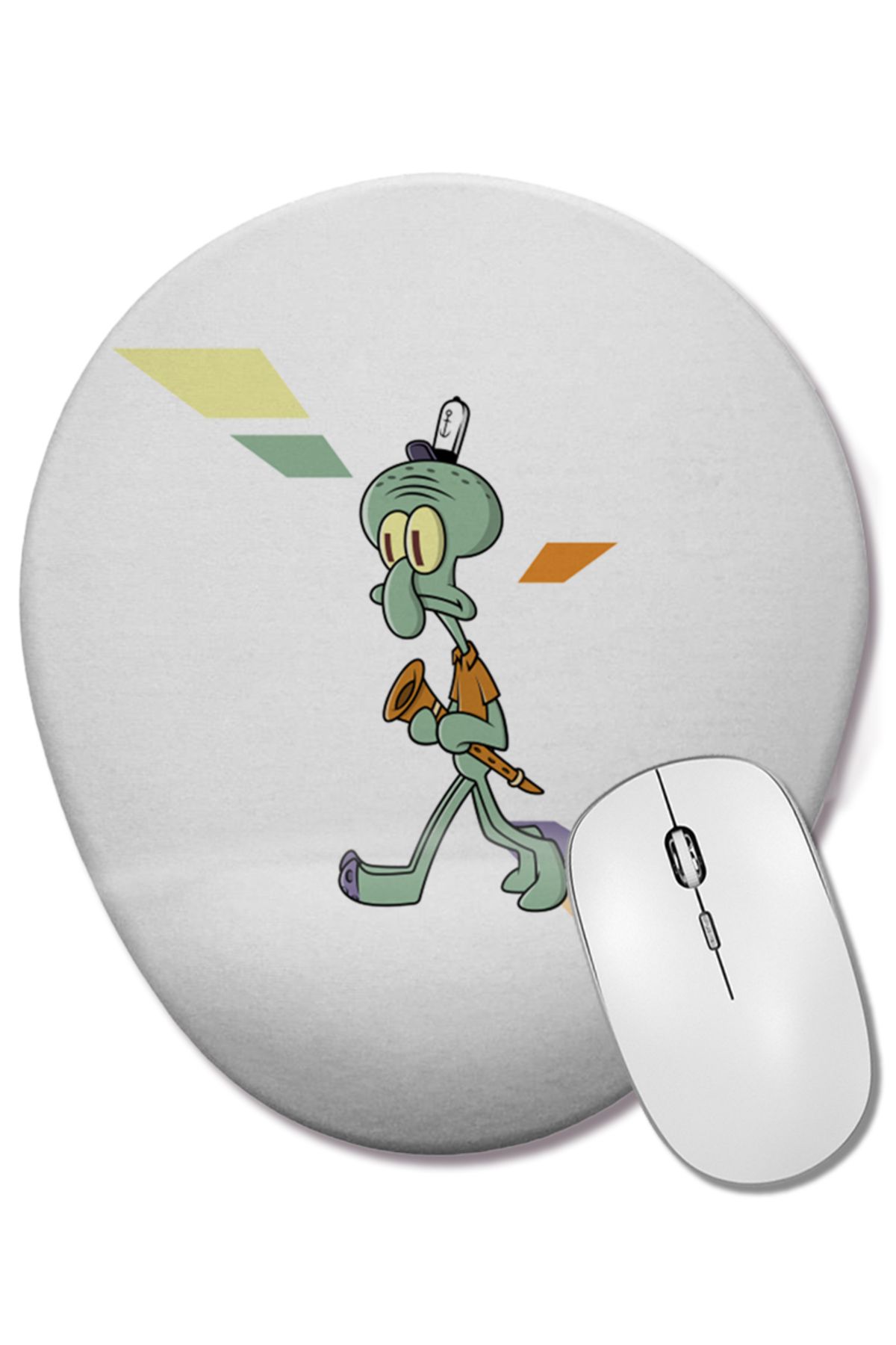 BASKI DÜNYASI-Squidward Void Spongebob Oval Mouse Pad with Wrist Support 1