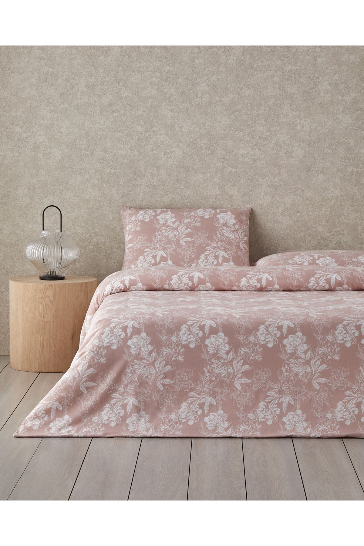 Floral Vine Kolay Ütülenir Tek Kişilik Nevresim Takımı 160x220 cm Pembe