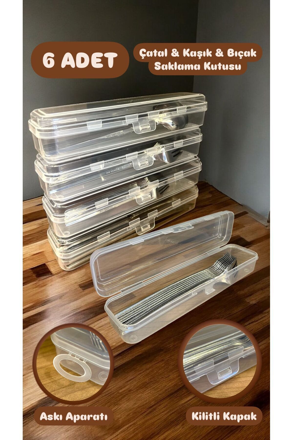 Bayev-Multix 6-Piece Cutlery Set - Fork Spoon and Storage Container, Multi-Purpose Organizer 6