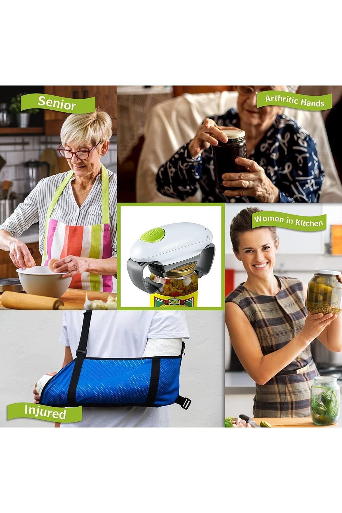 COOYA-Electric Bottle Opener, Battery Operated Can Jar Opener, Strong Tough and Easy, for Weak Strength 6