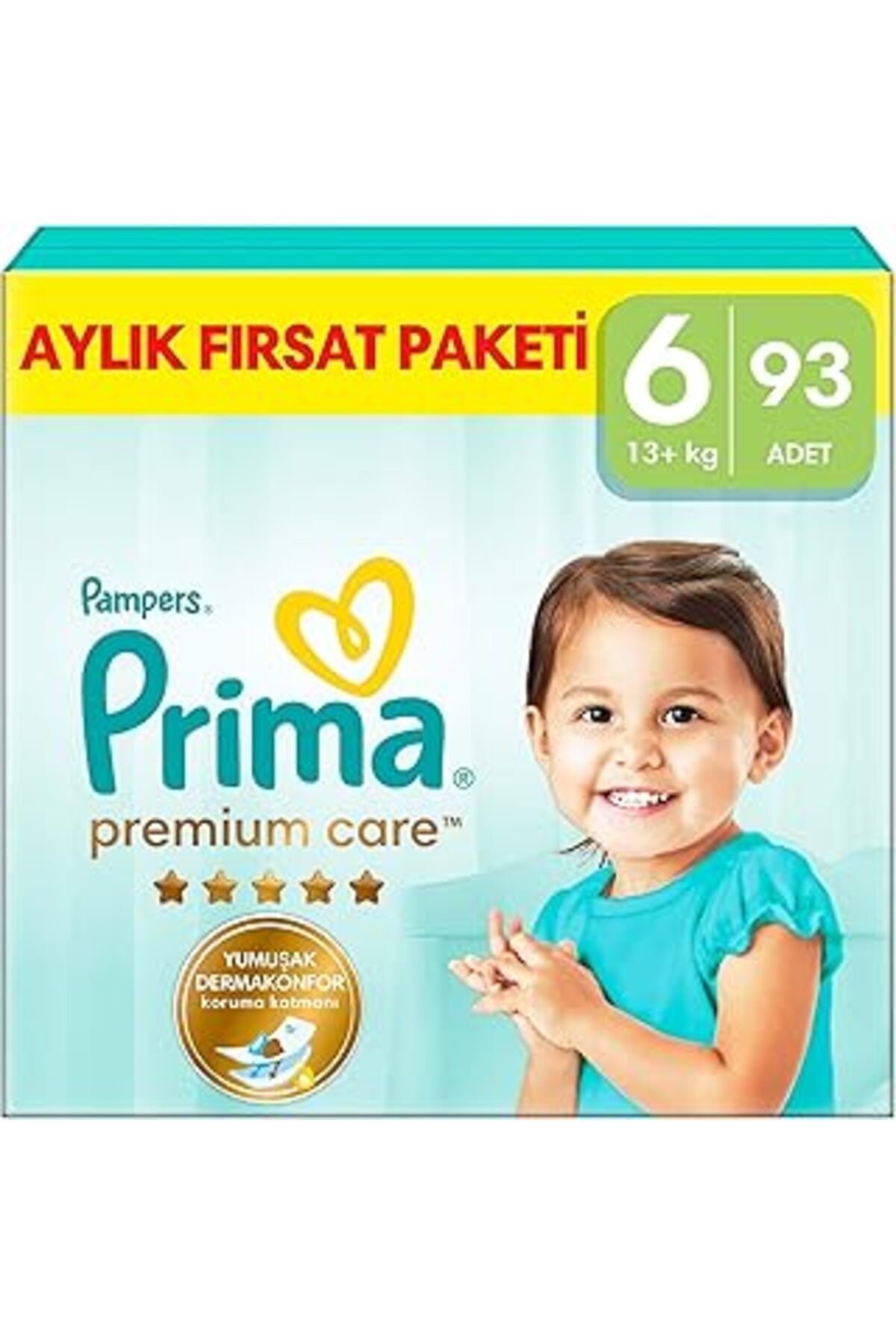 NZM TİCARET Bebek Bezi Premium Care 6 Numara 93 Adet Aylık Fırsat Pak