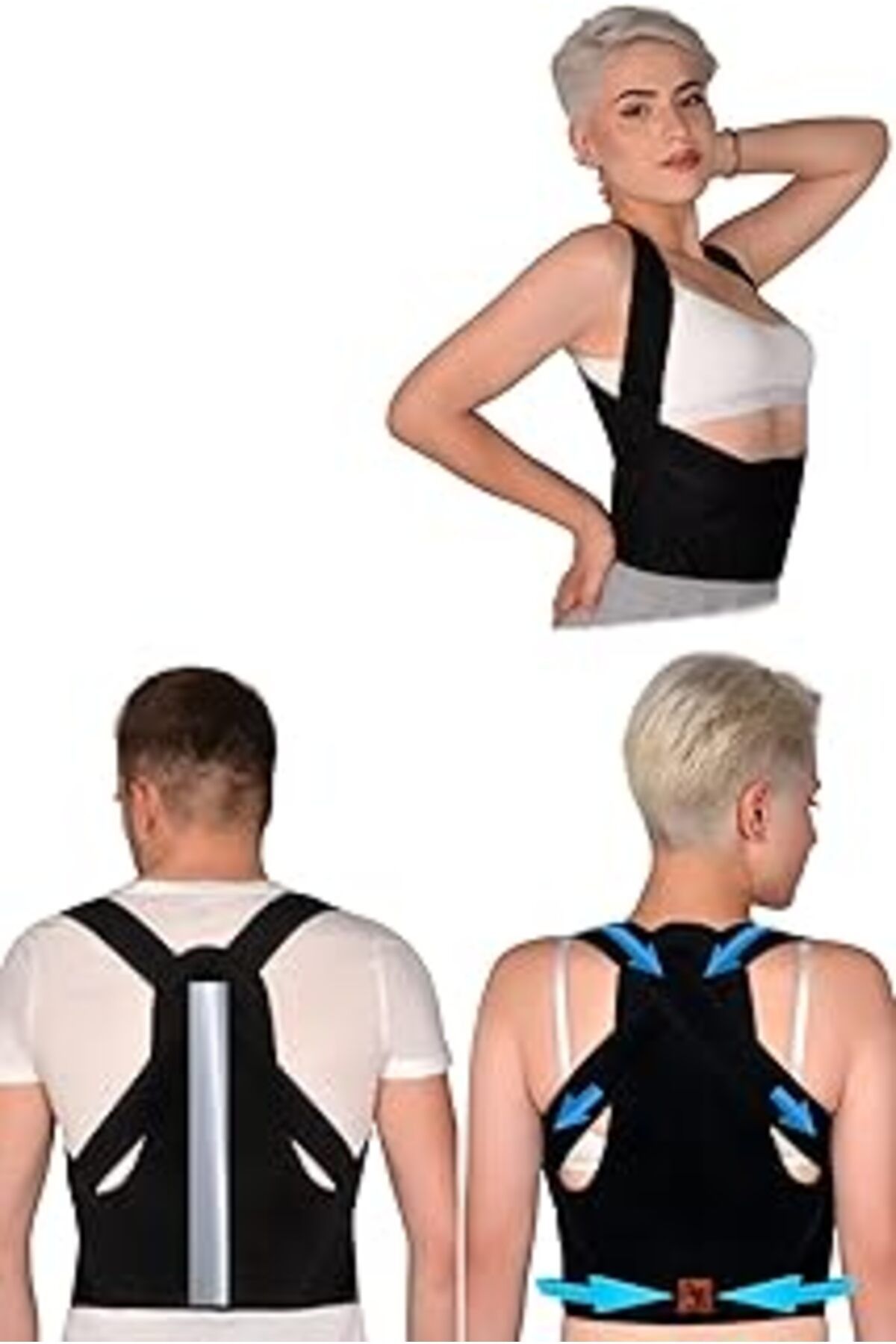 Pazarcan Ororitoli Dik Duruş Korsesi Balenli Unisex Kamburluk Önleyici Sırt Omuz Bel Destekli Korse Yeni Tas