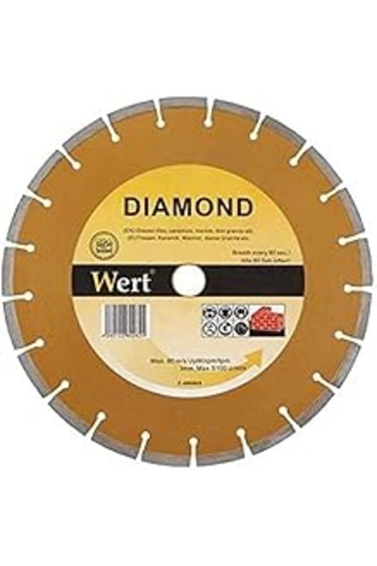 karadağsb Wert W 2711/125 Granit Mermer Elmas Tesetere, Turuncu/Gri (125Mm)