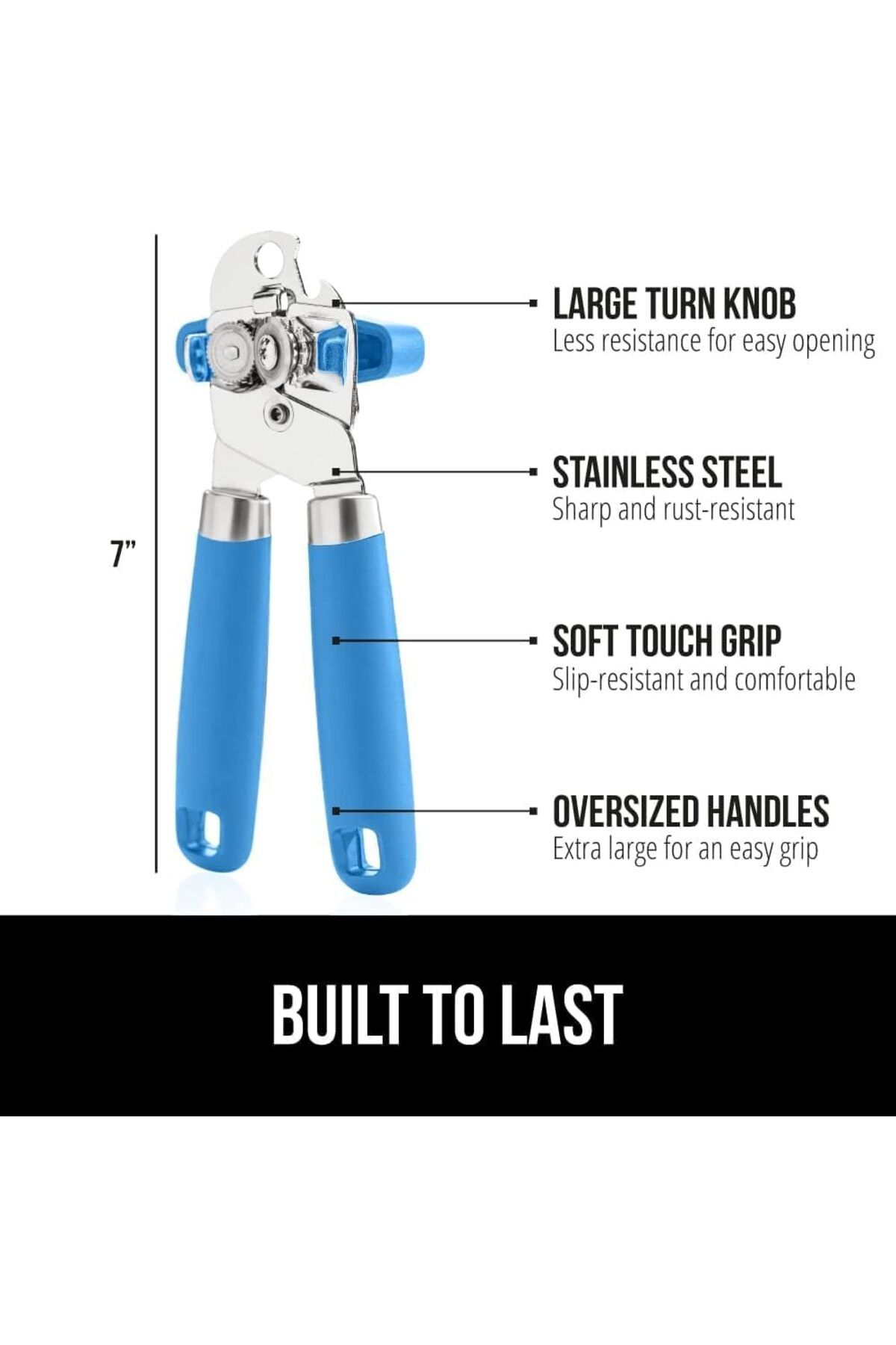 COOYA-Can Opener, Handheld Can Opener with Stainless Steel Sharp,Big Effort-Saving Knob 4