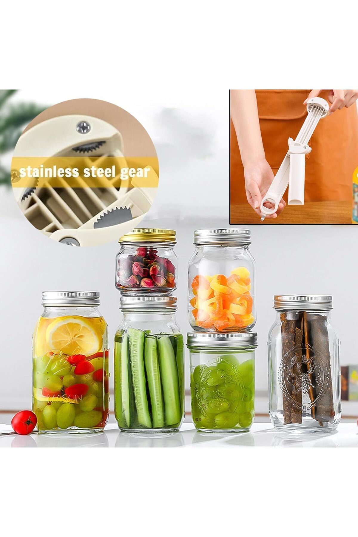 COOYA-3 in 1 Multi-Function Retractable Bottle Opener, Portable Reusable Magnetic Wall Mounted Jar Opener 2