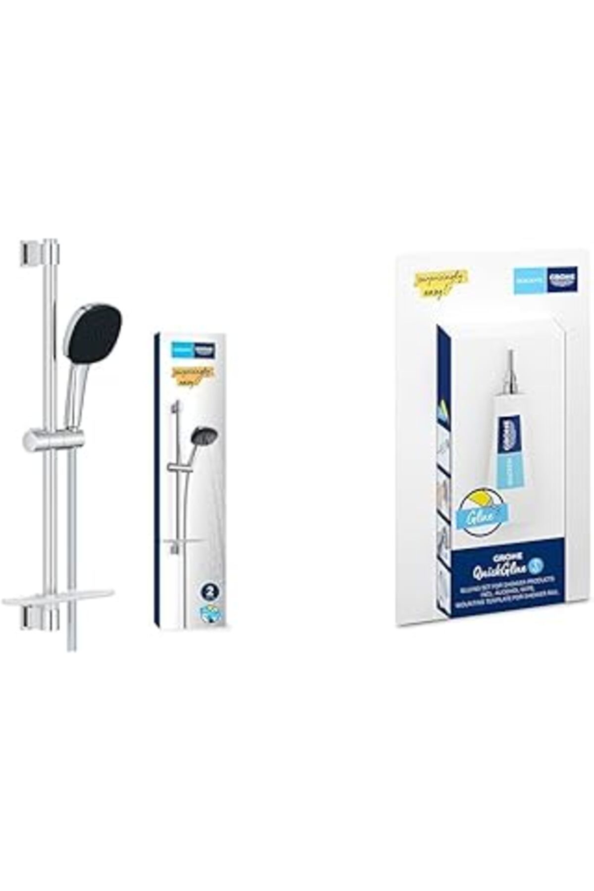 ShopZum Io Comfort 110 Sürgülü Duş S + 2 Adet Quickglue Banyo Ürünleri Yapıştırıcı S