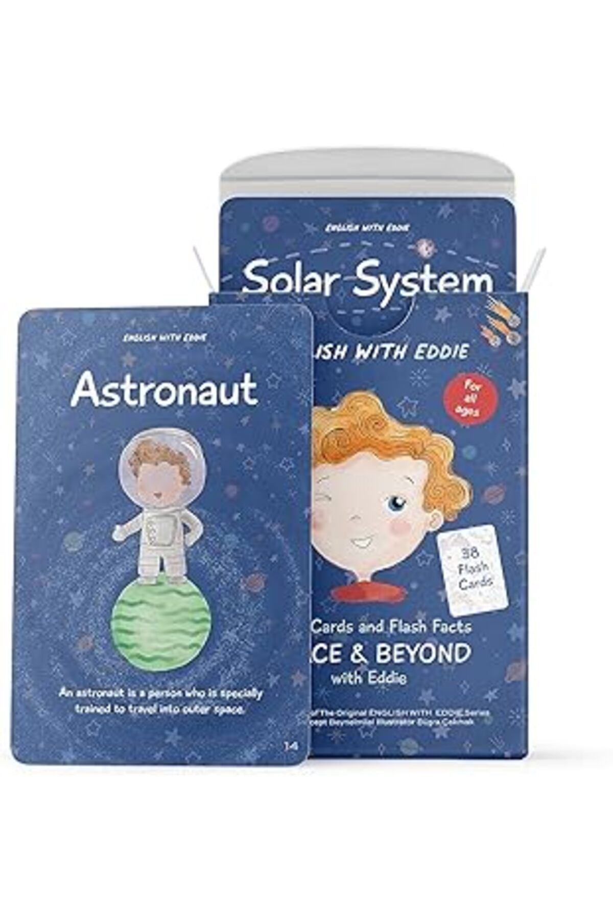 Pazarcan English With Eddie Flash Cards And Flash Facts Space & Beyond With Eddie 57393340 (Çocuk Sürümü)