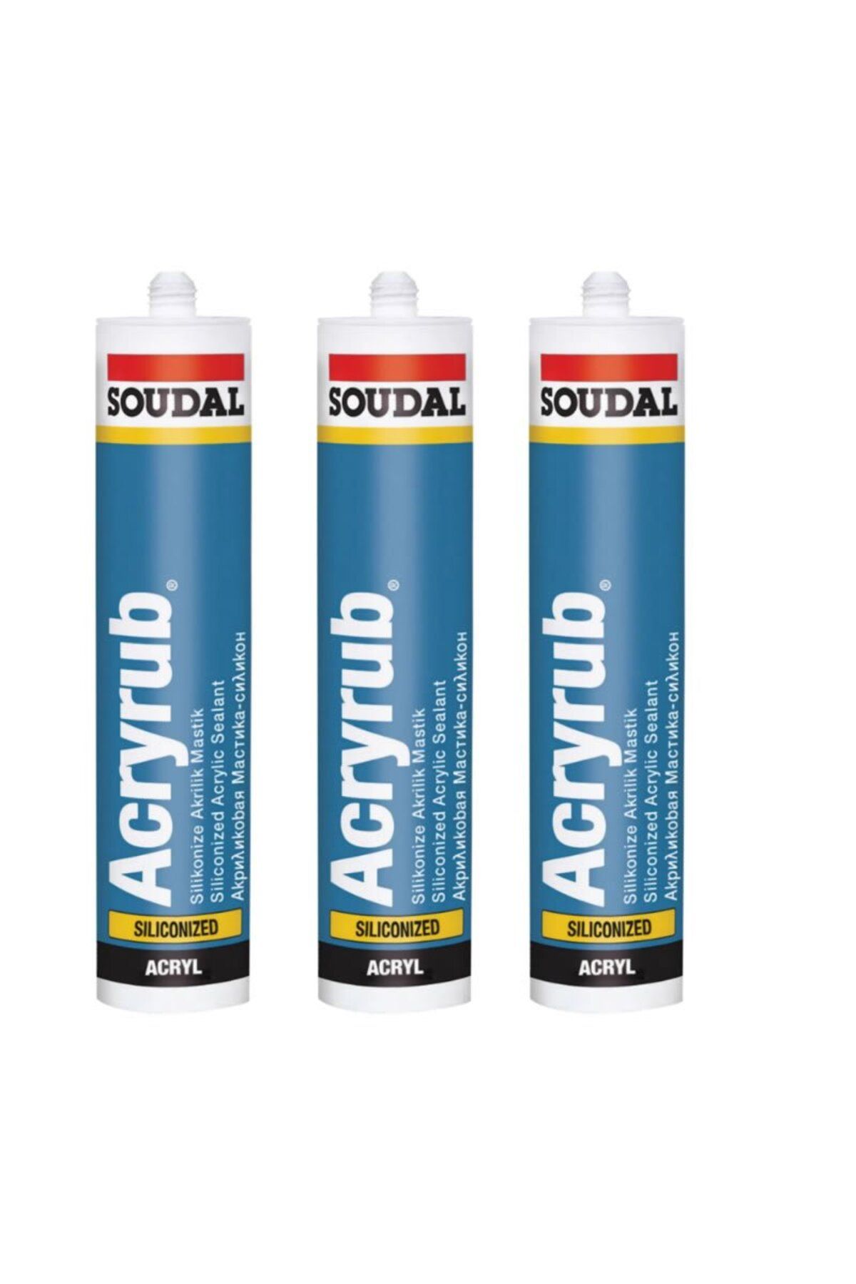 Albayrak Soudal Silikonize Mastik Yapıştırıcı Gri 500gr 3 Adet Duşakabin Pencere Derz Su Geçirmez Boyanabilir