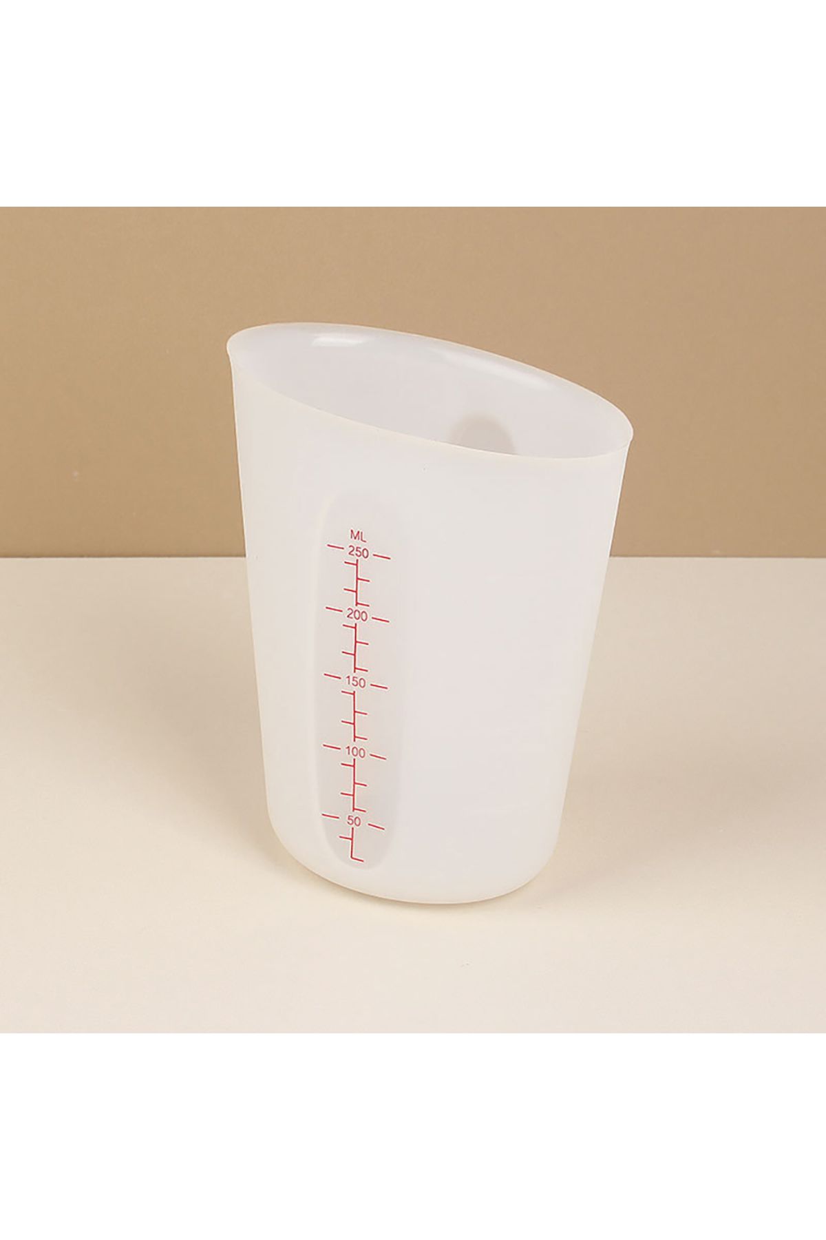 choice2-white 250ml 1PC Silicone Measuring Cup with Scale Transparent Measuring Cup Heat Resistant Soft Meas 1