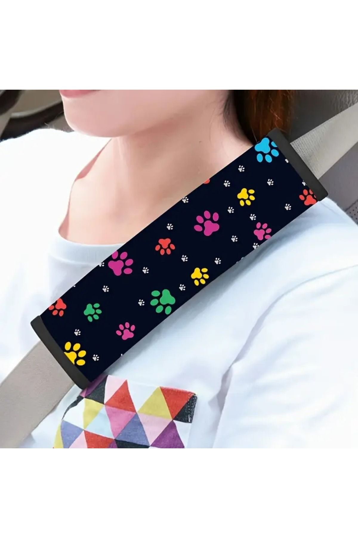 Dodemert Home-Dog Track Polyester Car Seat Belt Cover & Soft Linen Shoulder Protector 1Pcs 4