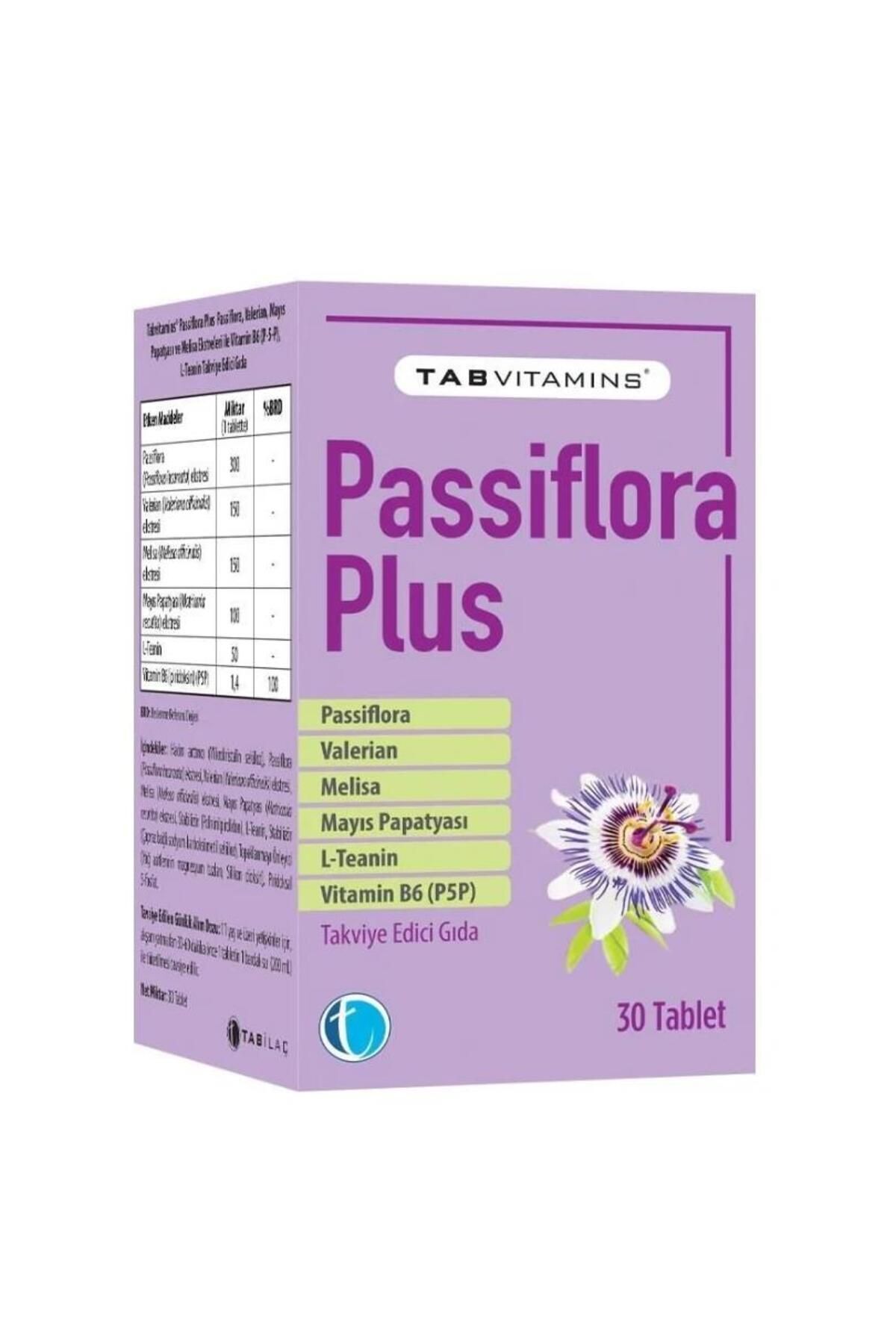 Tab İlaç Tabvitamins Passiflora Plus 30 Tablet 8680133002922