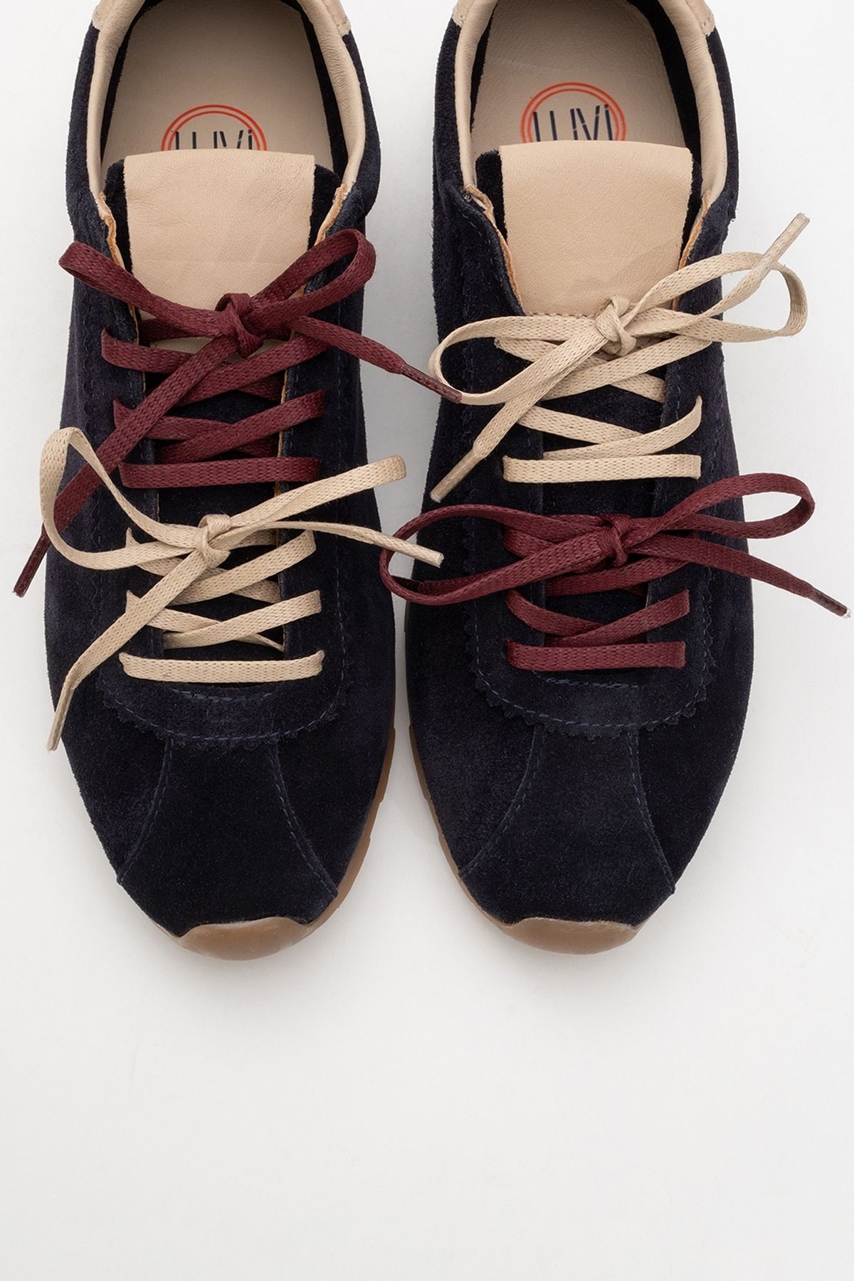 LuviShoes-Crea Navy Blue Genuine Leather Suede Women's Sports Shoes 3