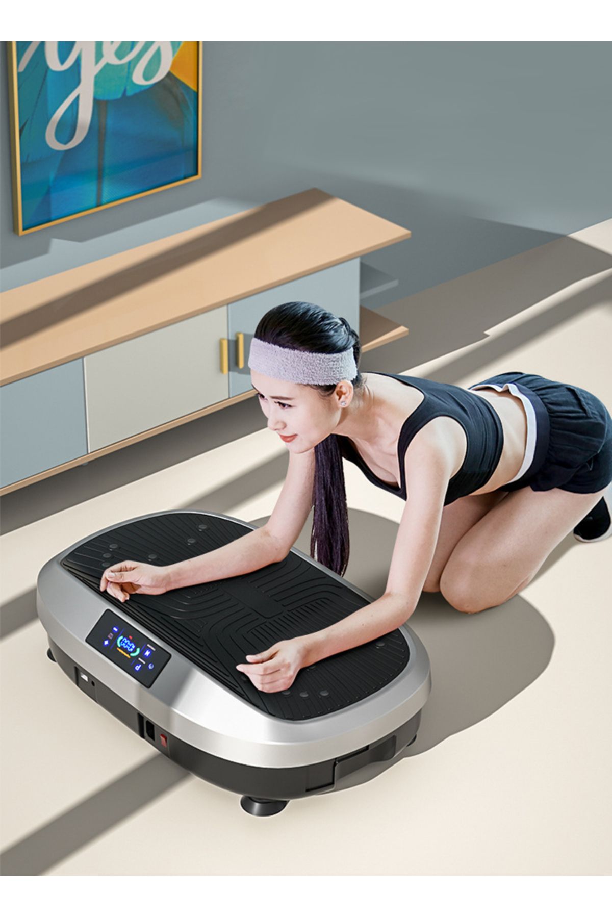 ETG-Vibration Plate Exercise Machine Whole Body Vibration Machine for Home Fitness w/Loop Bands 2
