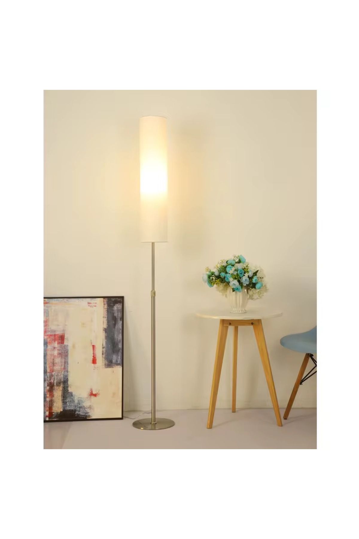 Allin-Floor lamp, new lampshade, modern lamp, lamp with cylindrical shade, fabric lamp 1
