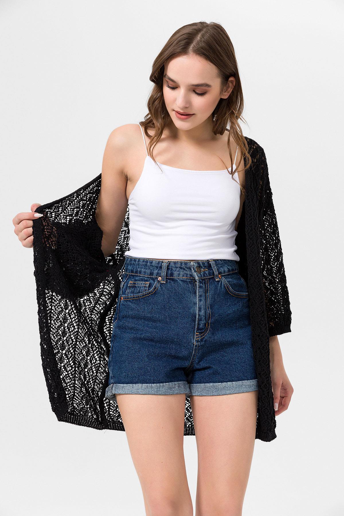 Şimal  Kadın Önü Açık Ince Örme Hırka 250345 - - Görsel 3