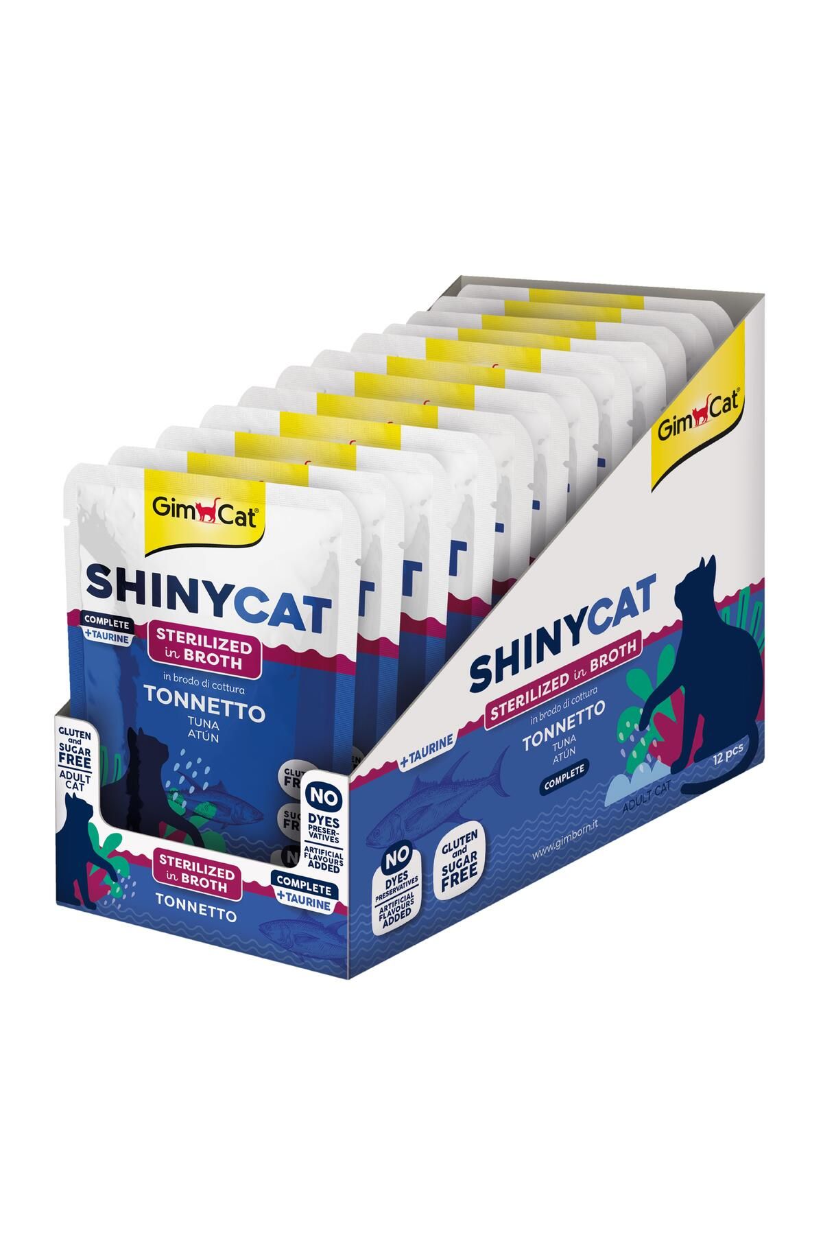 Gimcat Shinycat Pouch Ton Balığı Kısırlaştırılmış kediler için 70grx12ad