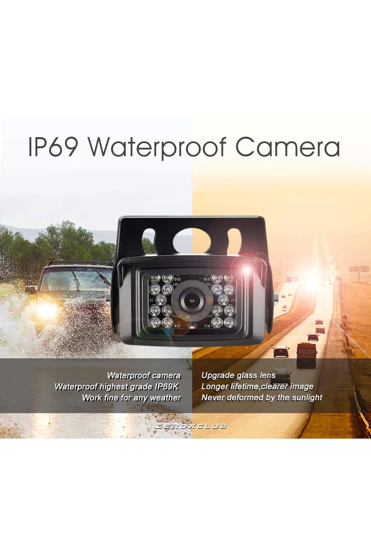ZEROXCLUB-Digital Wireless Backup Camera Kit, IP69 Waterproof + 7'' LCD Monitor for RV/Truck/Trailer 4