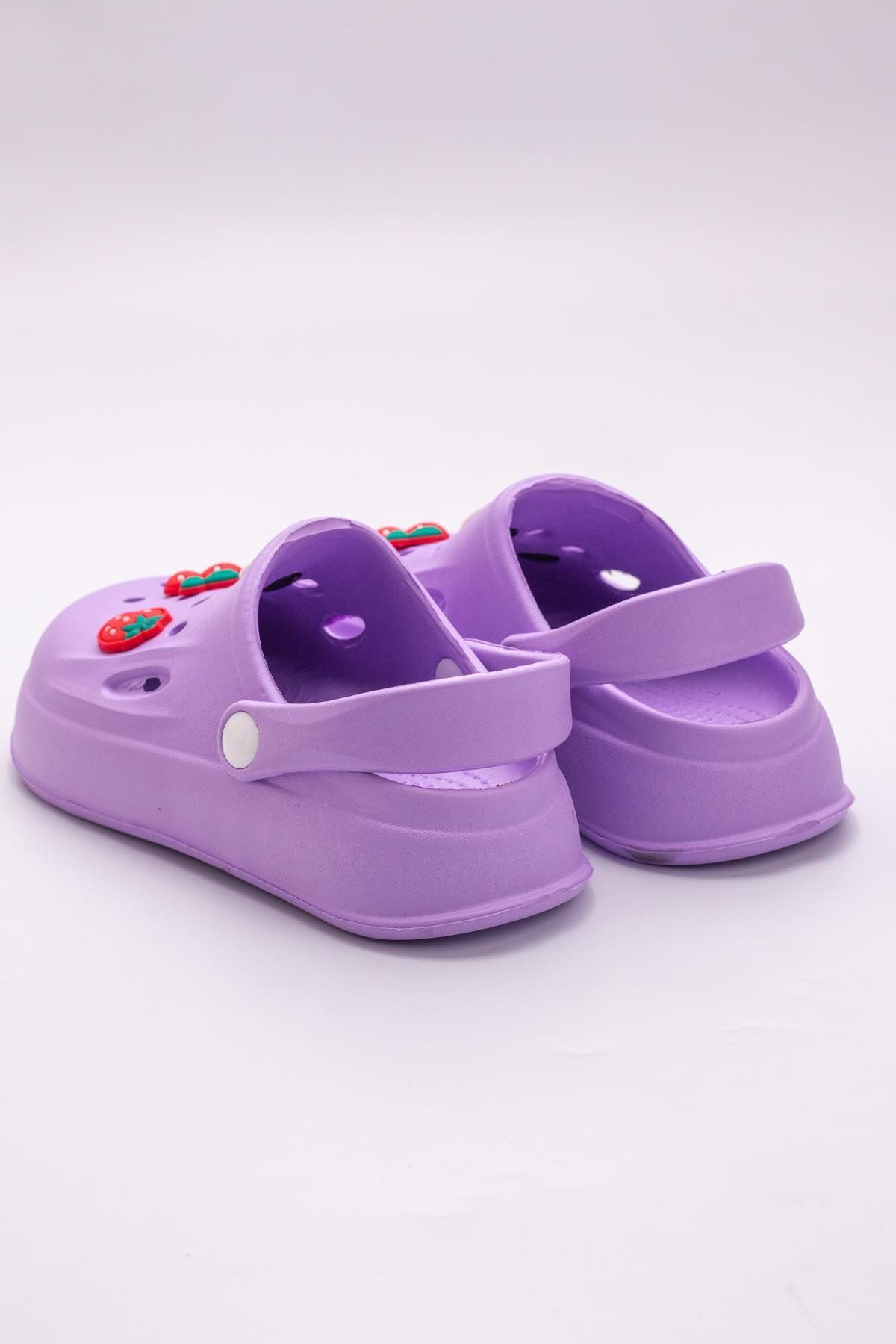 The Red Kids-Mixed Figured 30-35 Number Non-Slip Slippers Lilac Color 3