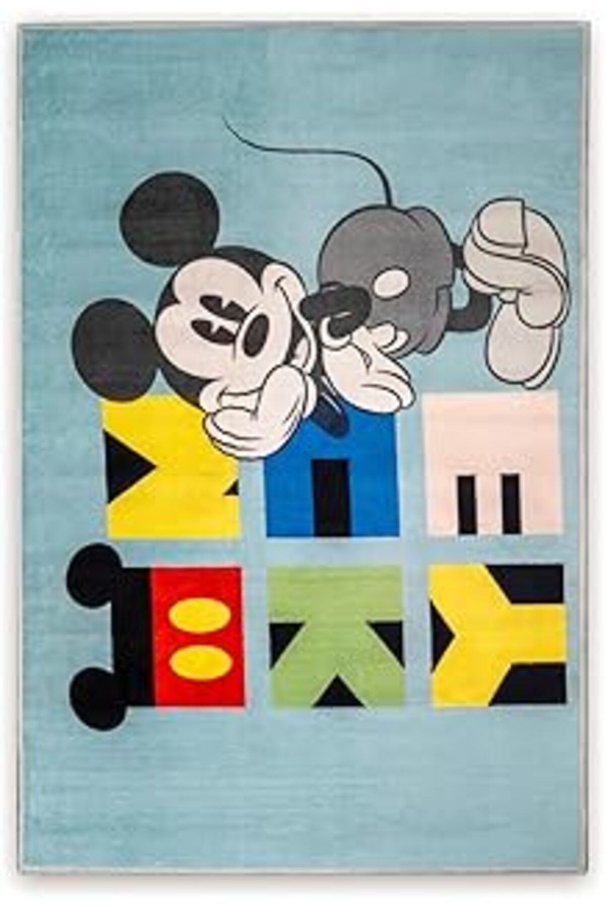 robotrend Mickey Mouse Lisanslı Karakter Baskılı%100 Polyester Halı, Çok Renkli, 80X120 Cm