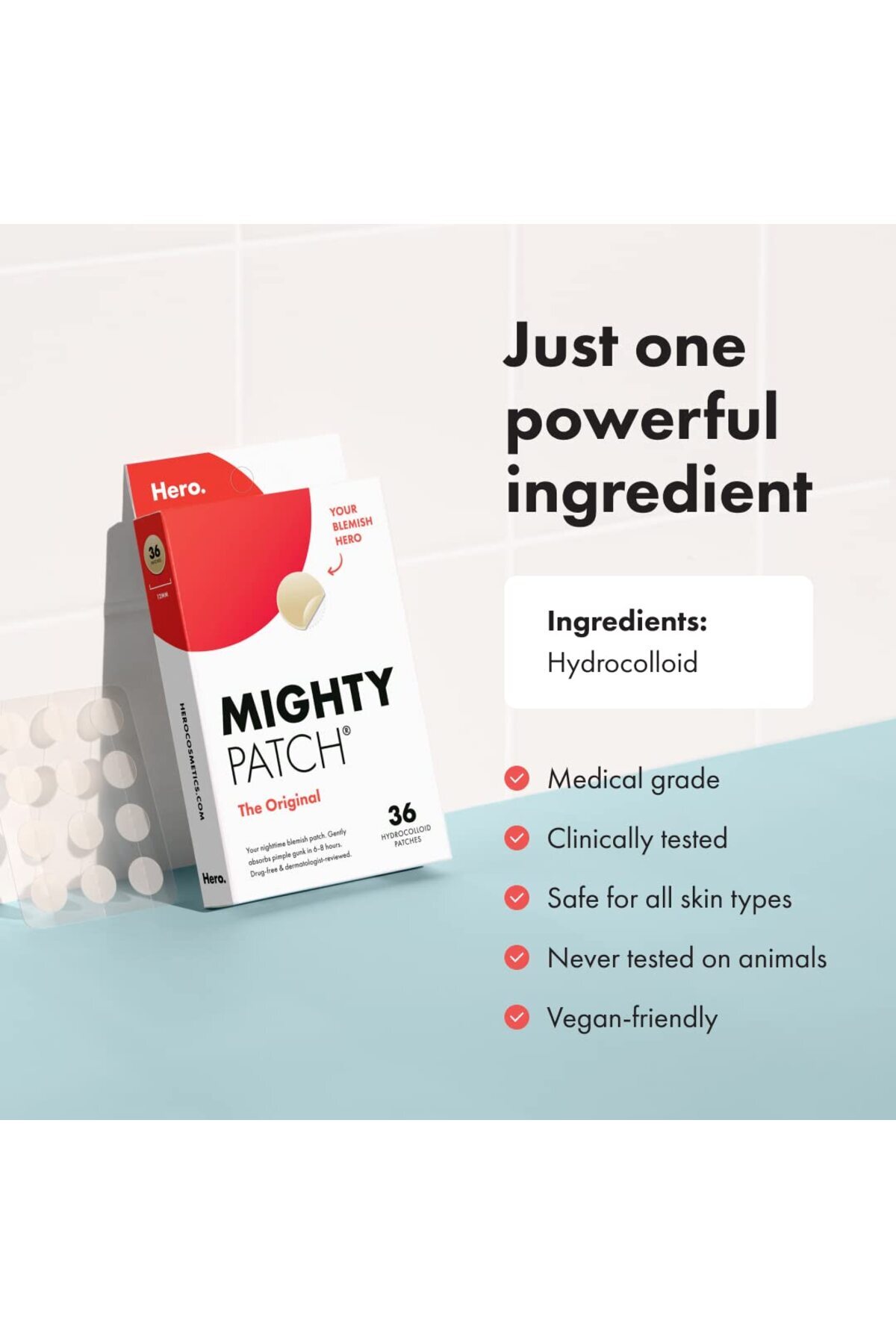 Mighty Patch-Hydrocolloid Acne Pimple Patch by Hero Cosmetics - Vegan, Cruelty-Free (36 Count) 5