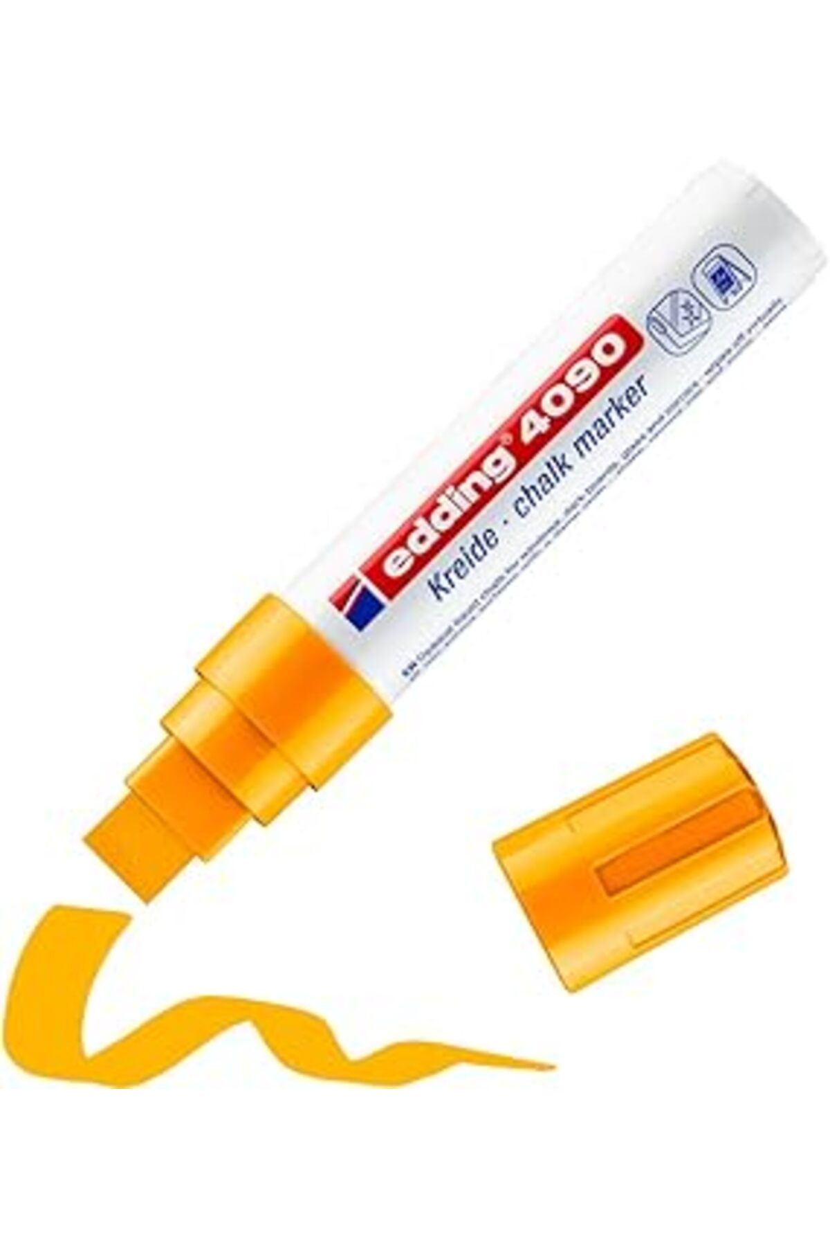 Pazarcan Edding 4090 Tebeşir Kalemi - Fosforlu Turuncu - 1 Tebeşir Kalemi - 4-15 Mm Kesik Ucu