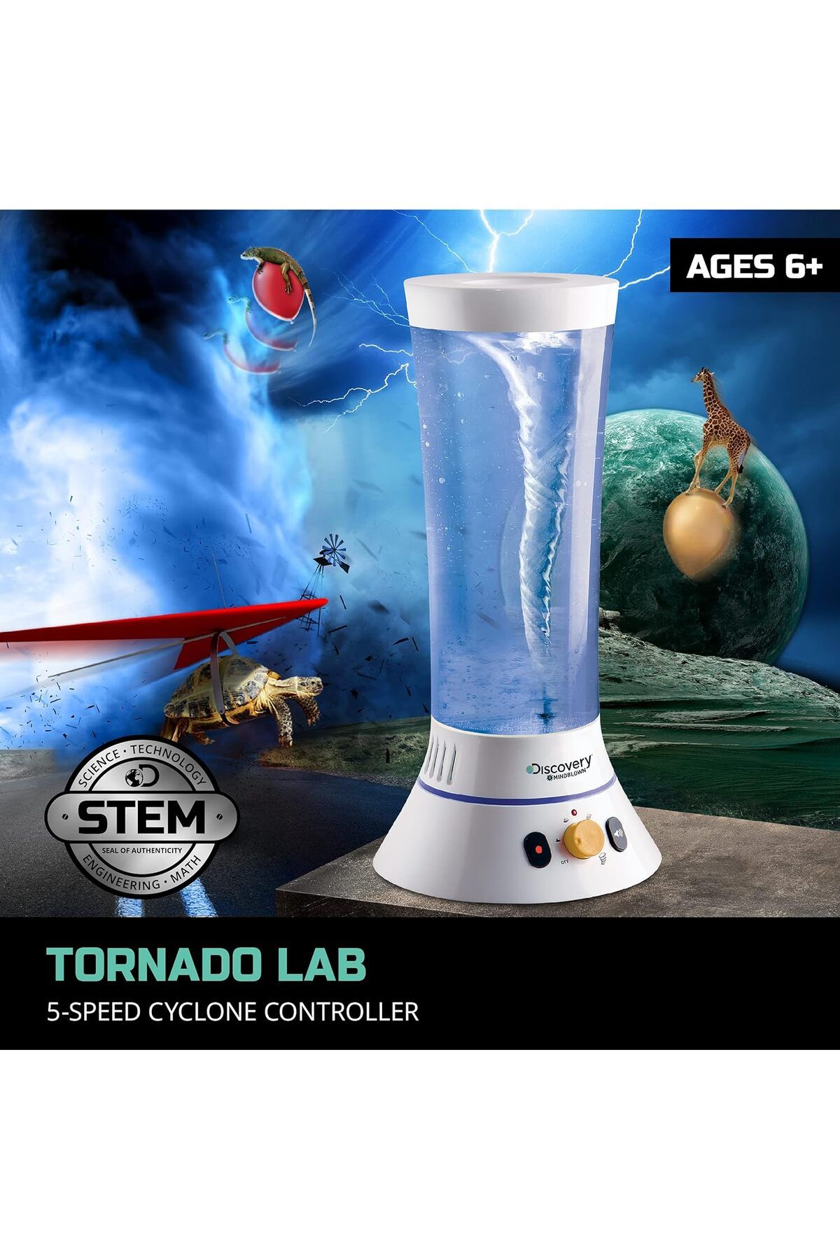 Discovery-Mindblown Toy Tornado Lab 5 Speed Cyclone Controller: لعبة - مجموعة العلوم - لعبة تعليمية 2