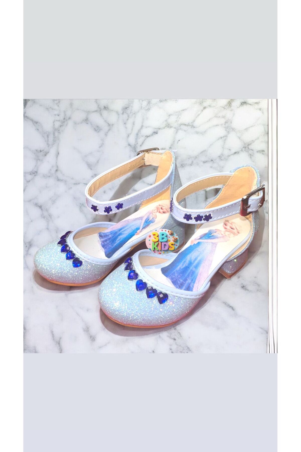 3b kids-Elsa Frozen Special Design Silvery Children's High Heels 4