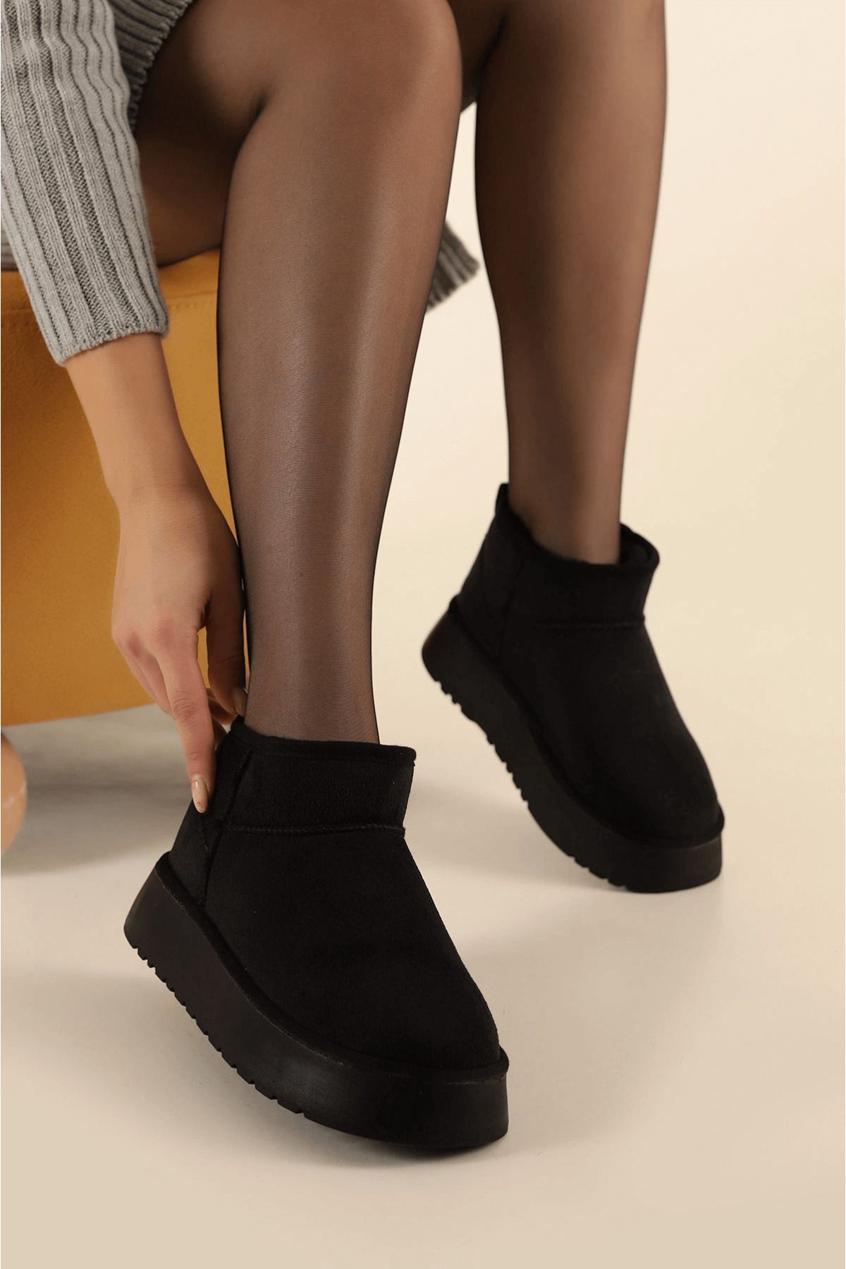 İKLİM LİFE-Thick Sole Plush Suede Boots 1