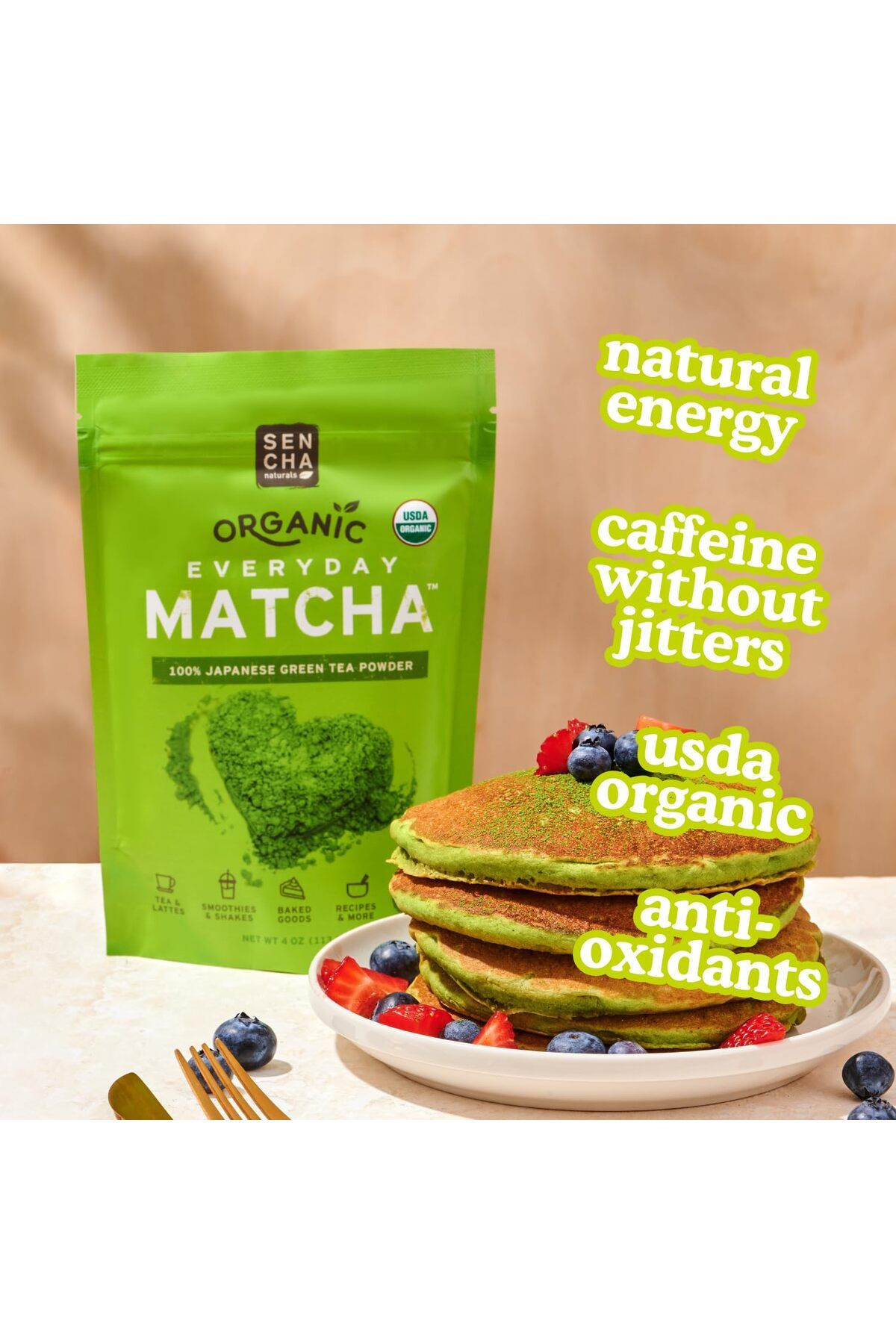 SENCHA NATURALS-SEN CHA Naturals Organic Matcha Powder, Japanese Green Tea, Culemonial & Culinary Grade, 12oz 3