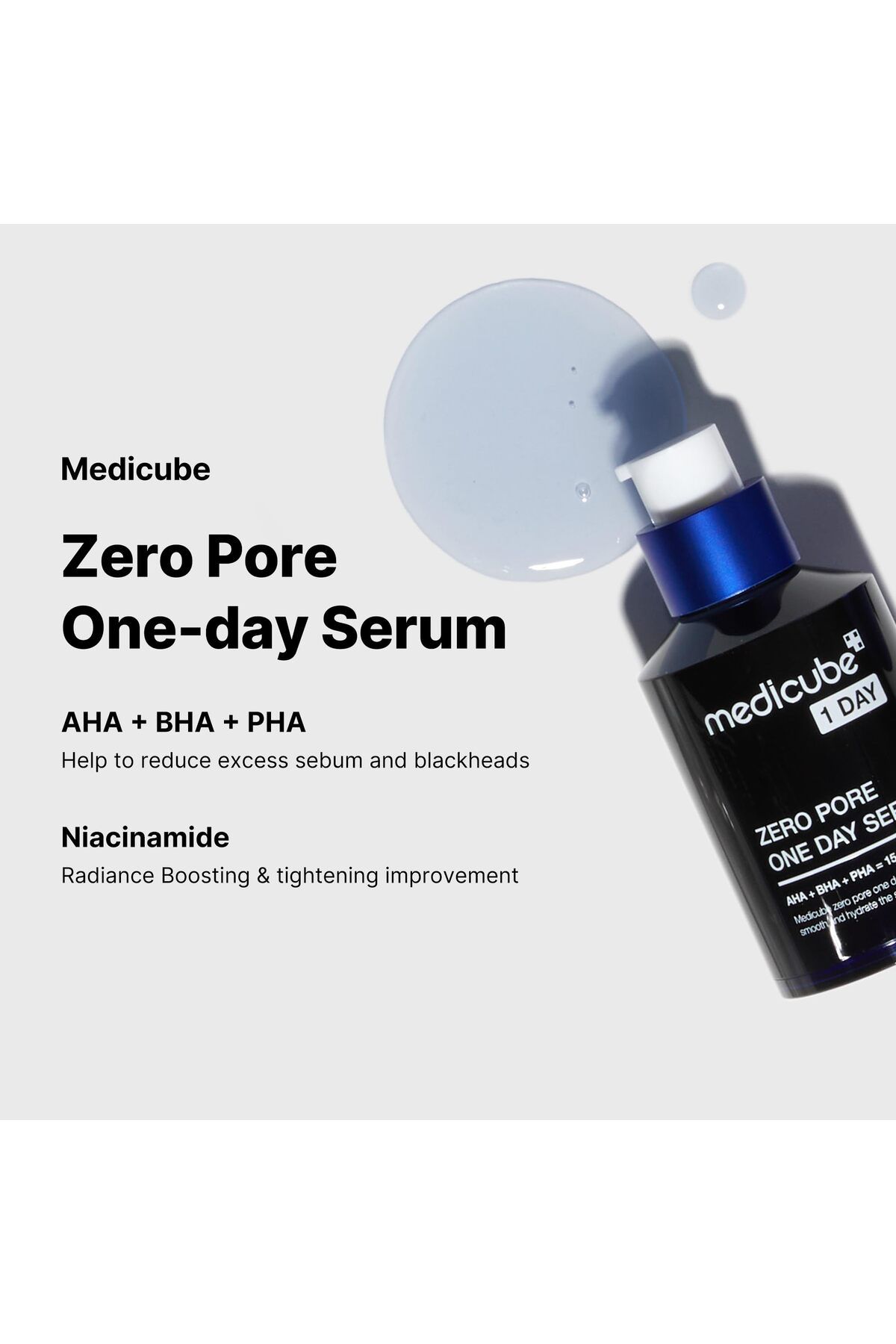 Medicube-Zero Pore Serum 1.01 oz - Overnight Resurfacing with AHA+BHA+PHA & Niacinamide 4