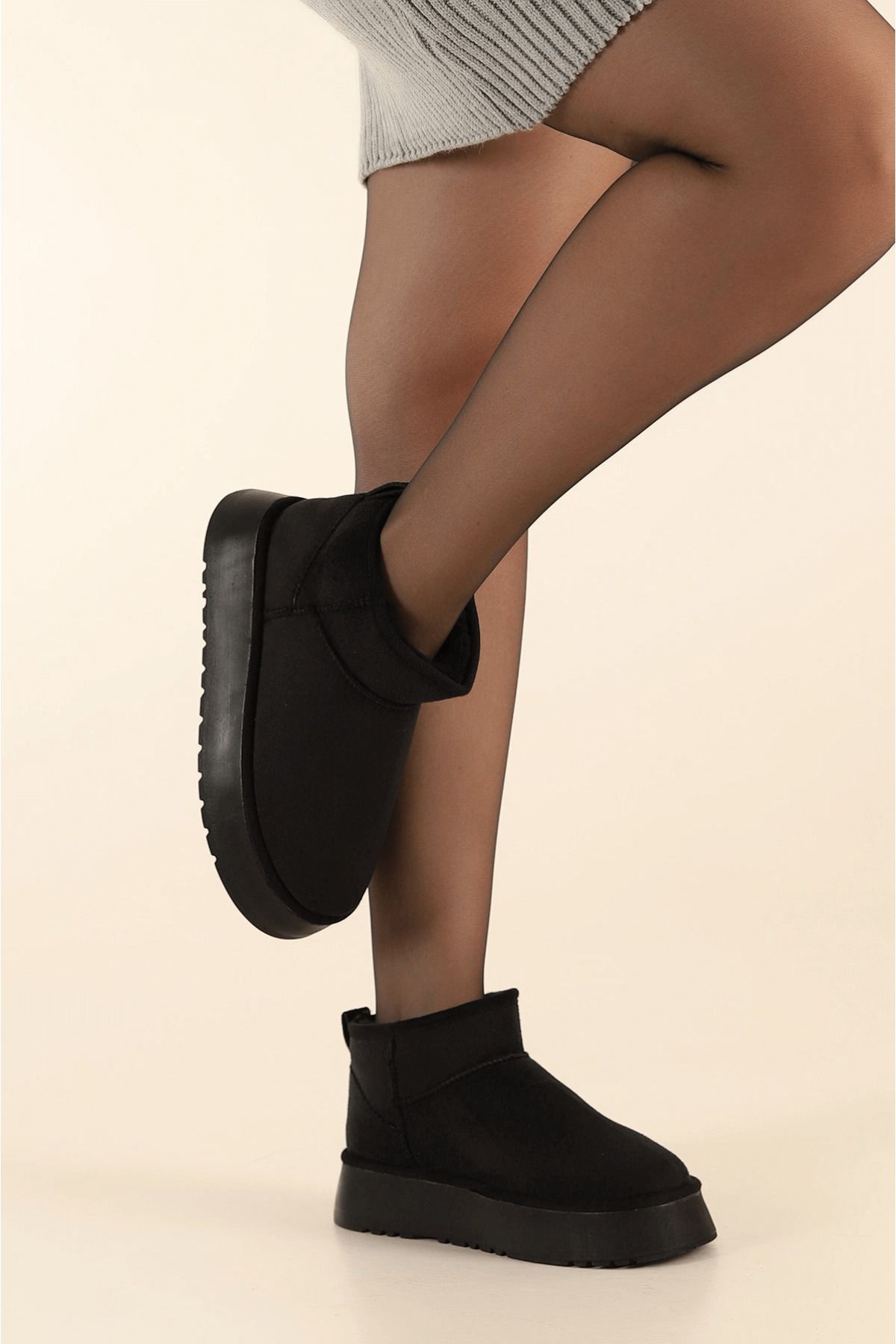 İKLİM LİFE-Thick Sole Plush Suede Boots 2