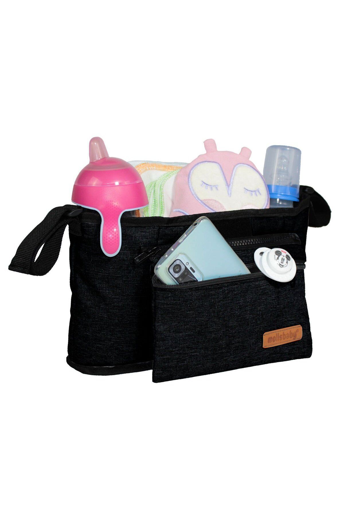 Babymol Molls Baby Bebek Arabası Organizer Çantası Siyah