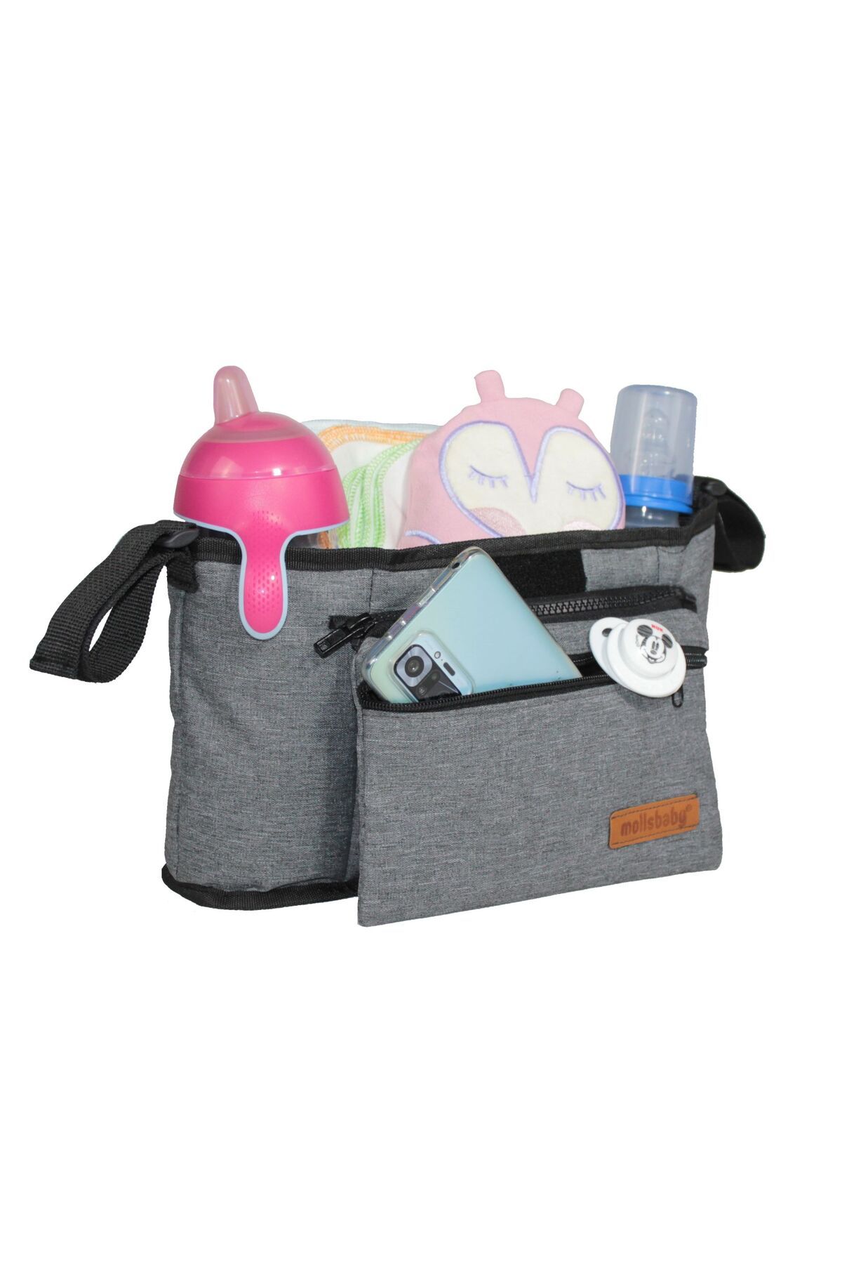 Babymol Molls Baby Bebek Arabası Organizer Çantası Gri