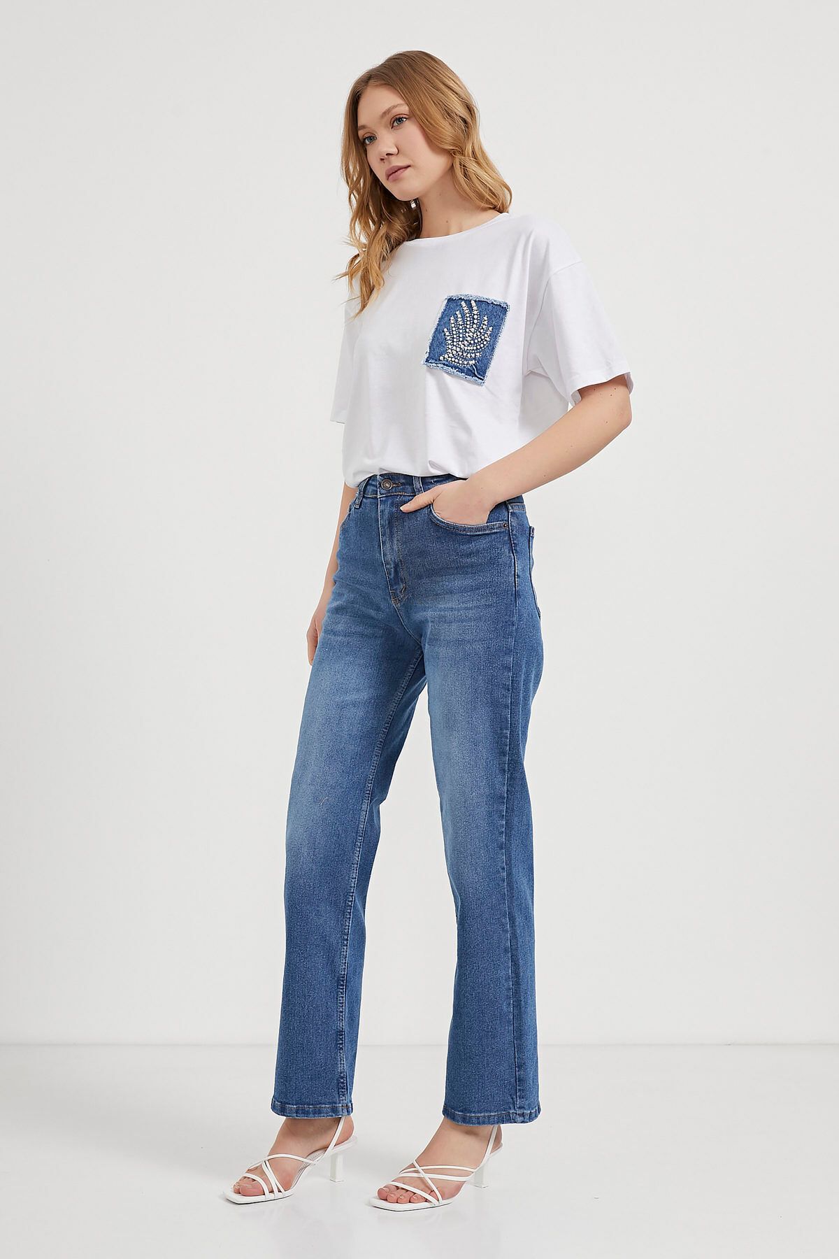 Arma Life Kadın Jeans Yüksek Bel Straight Mavi Kot Pantolon