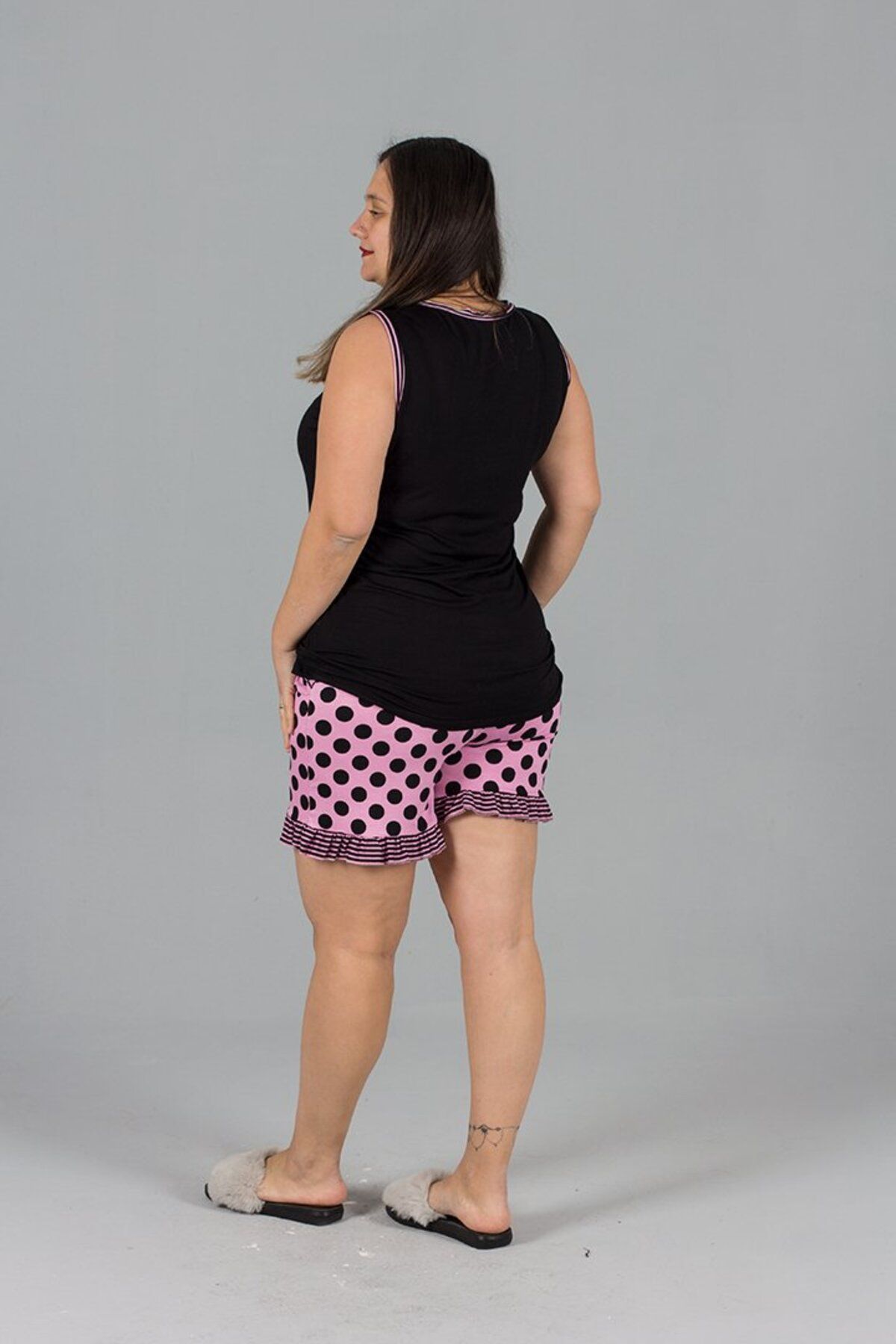 Truva XXL-Plus Size Bottom Polka Dot Shorts Set 2