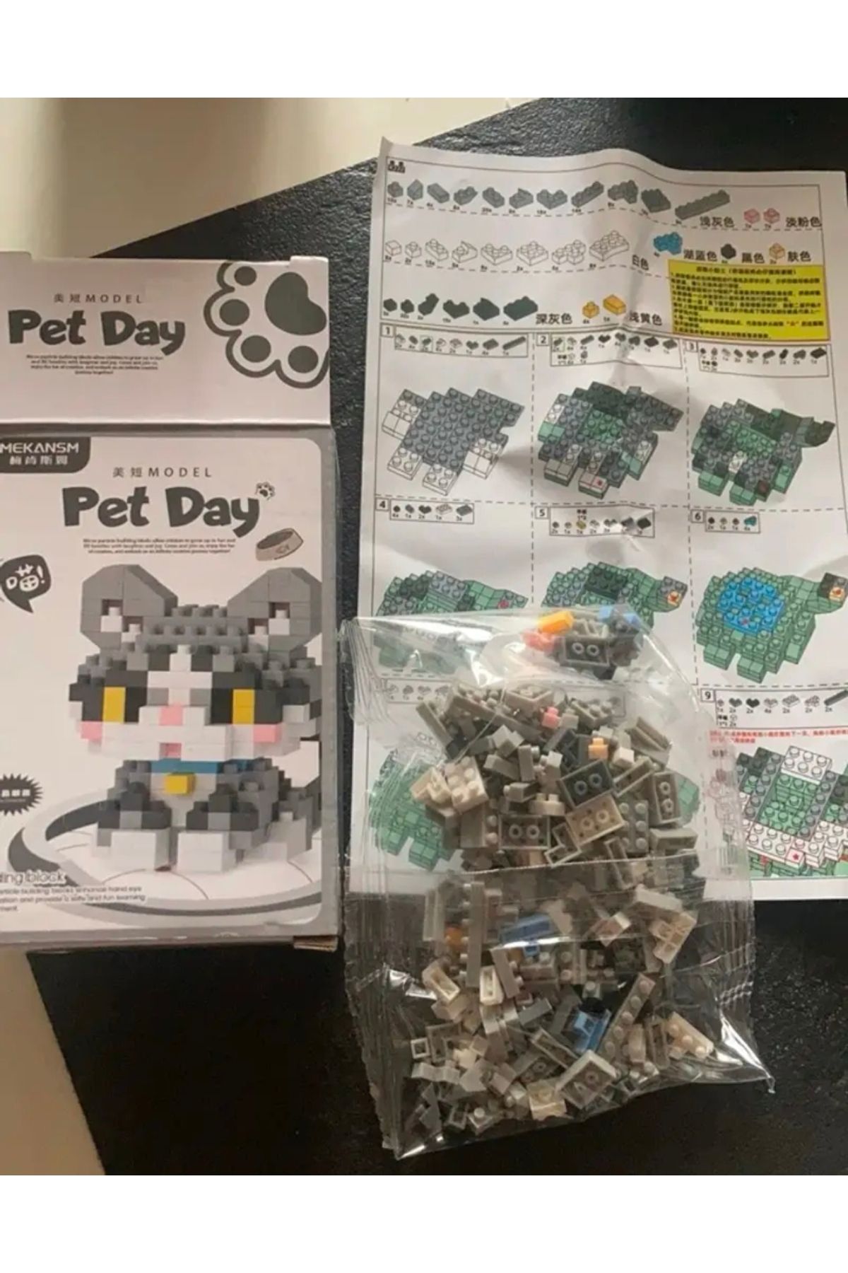 purple dragon-Tabby Cat Bricks Set, Contains Tiny Building Blocks, Building Blocks 3