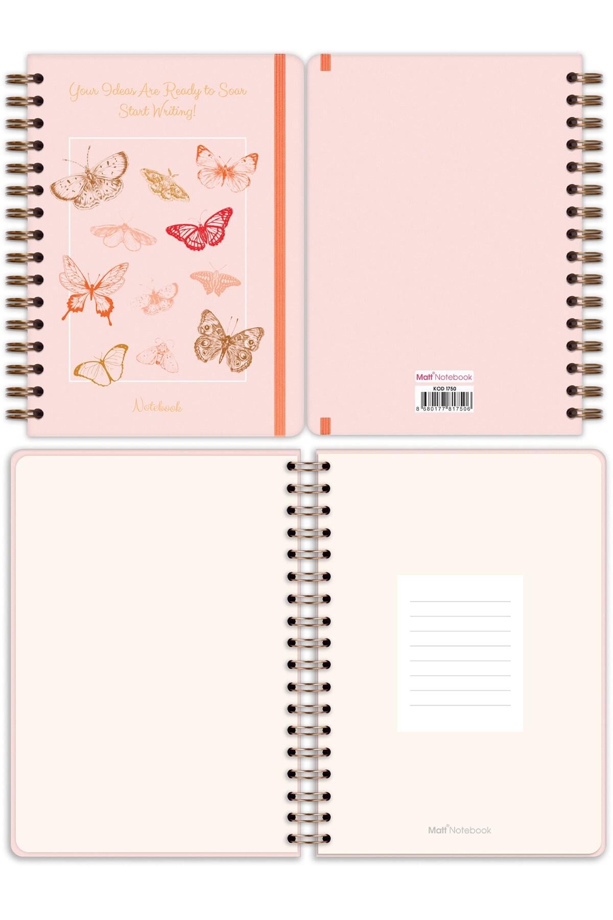 Matt Notebook-Luxury Edible A5 Notepad Spiral, 15X21 Cm, Motif Butterflies 6