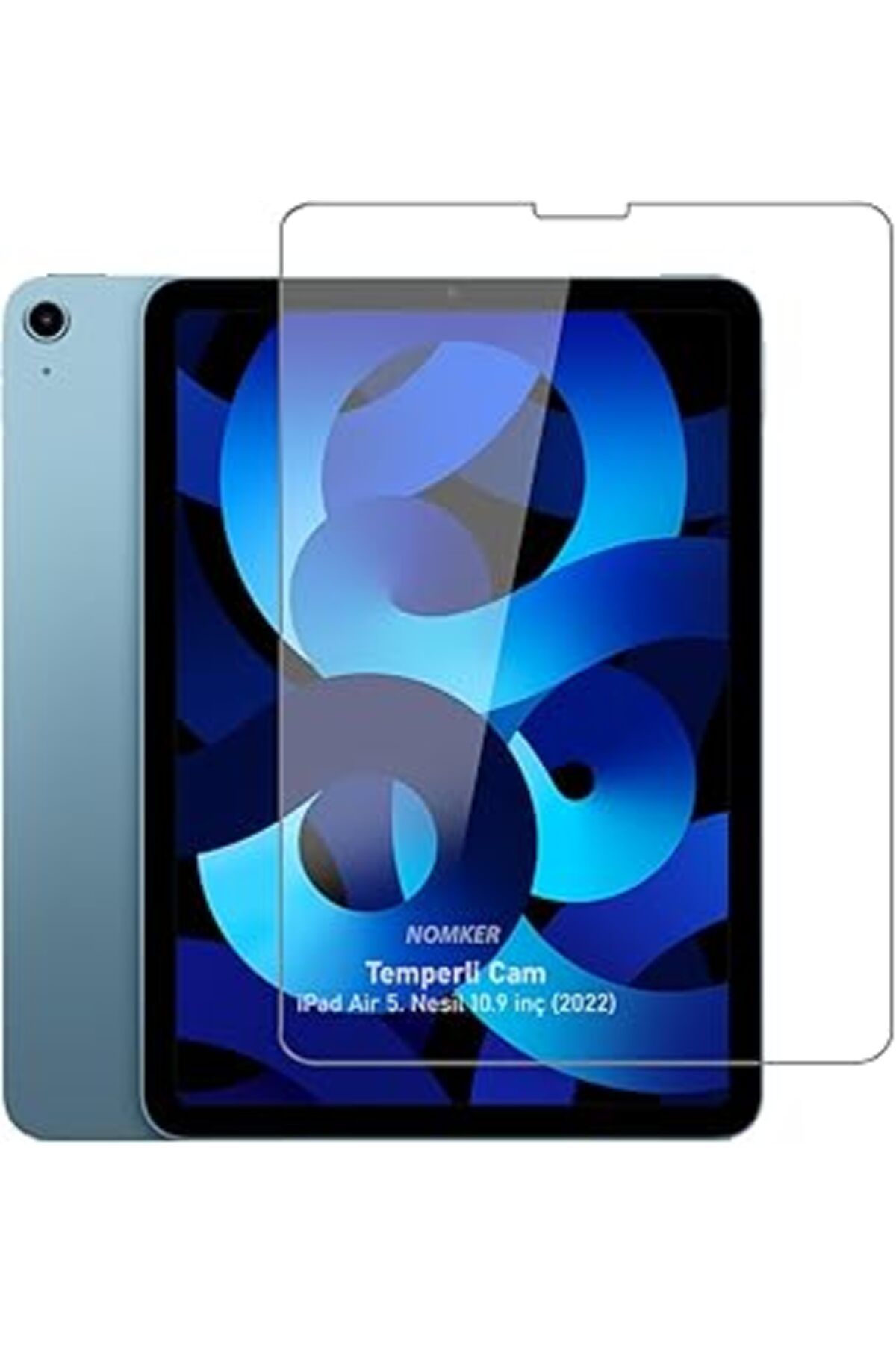 Pazarcan Nomker Ipad Air 5. Nesil 10.9 Inç Uyumlu Temperli Ekran Koruyucu Kırılmaz Cam Glass 2022