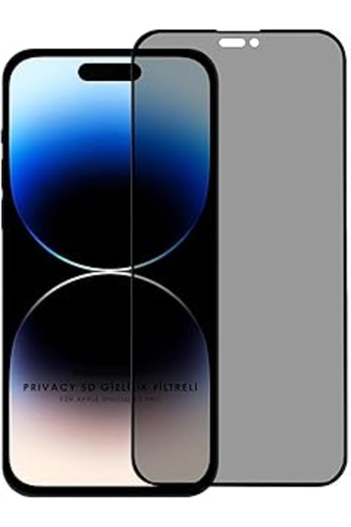 TBSProjects Microsonic Apple Iphone 14 Pro Privacy 5D Gizlilik Filtreli Cam Ekran Koruyucu Siyah