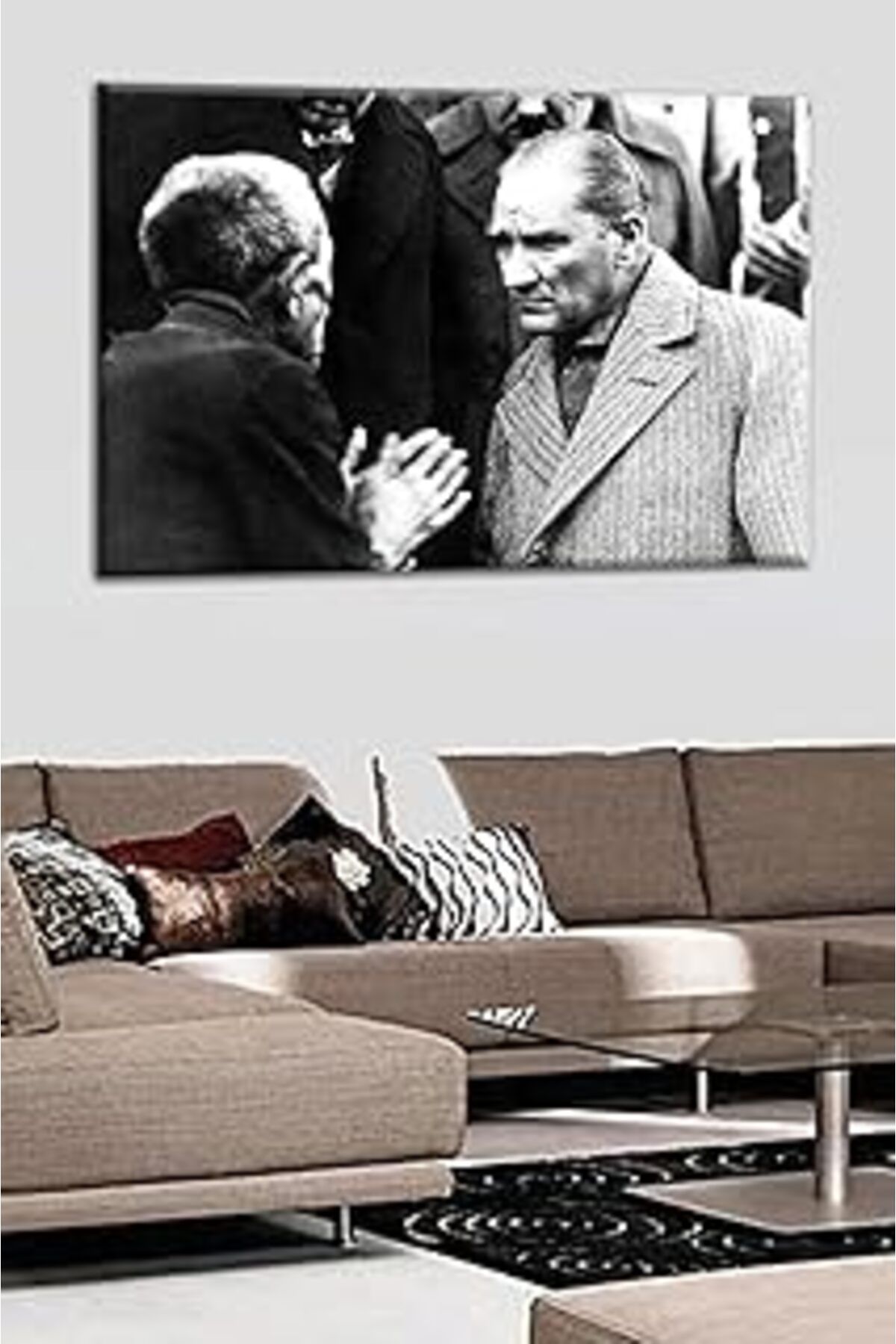 Pazarcan Talya Tablo Köylüyü Dinlerken Atatürk Kanvas Tablosu 100X70 No-1585