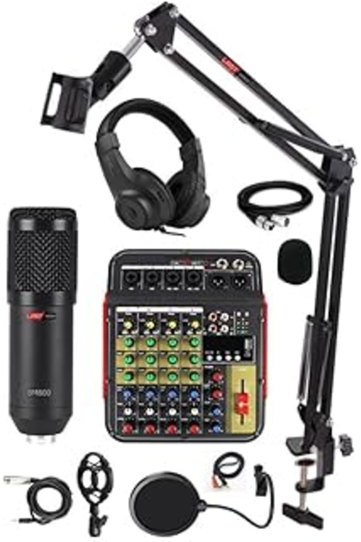 ebadi Lastvoice Rec Paket-2 Bm800 Mikrofon Phantomlu Mikser Kulaklık Stand Filtre Set